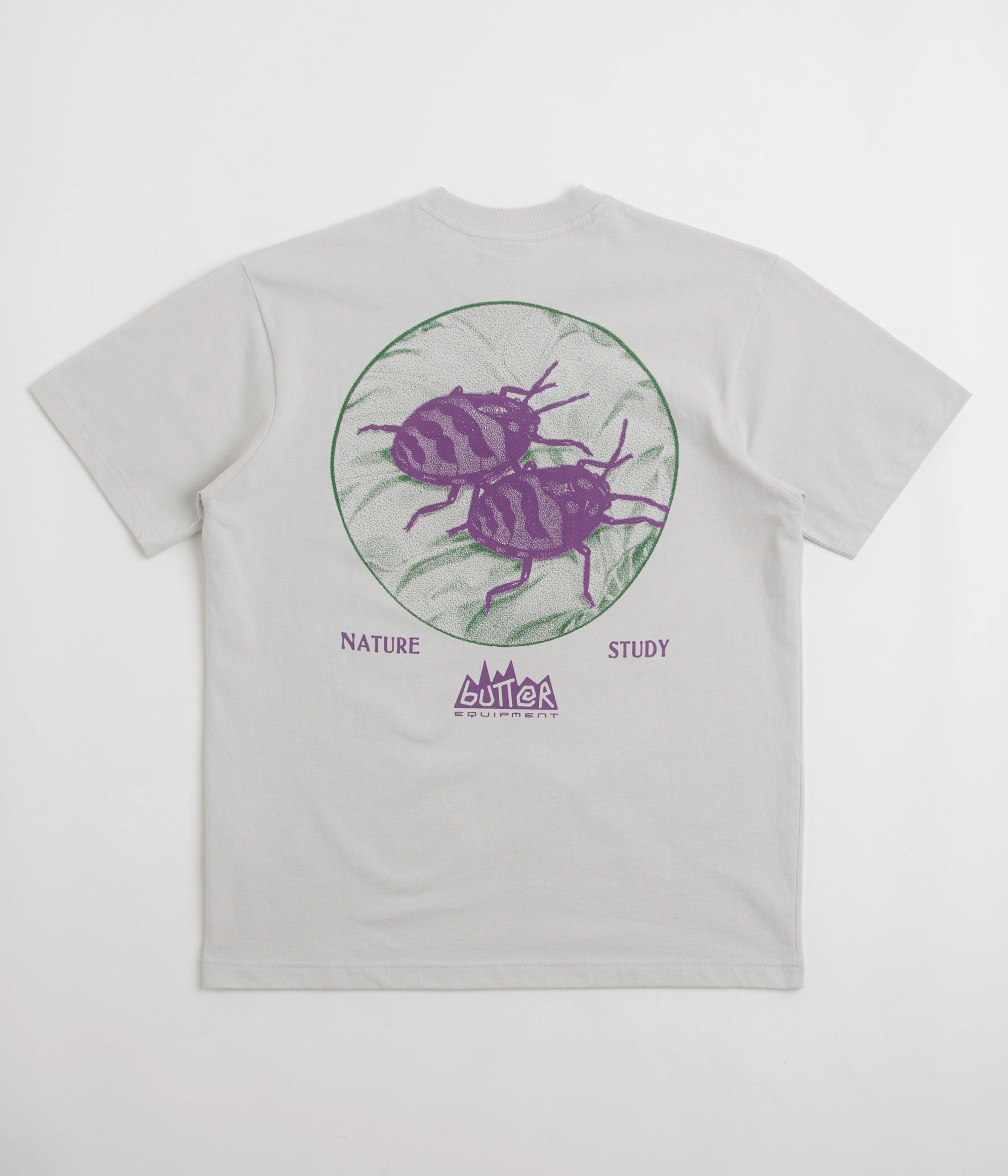 Relaxed Armhole Cut Butter Goods Nature Study T-Shirt - Cement