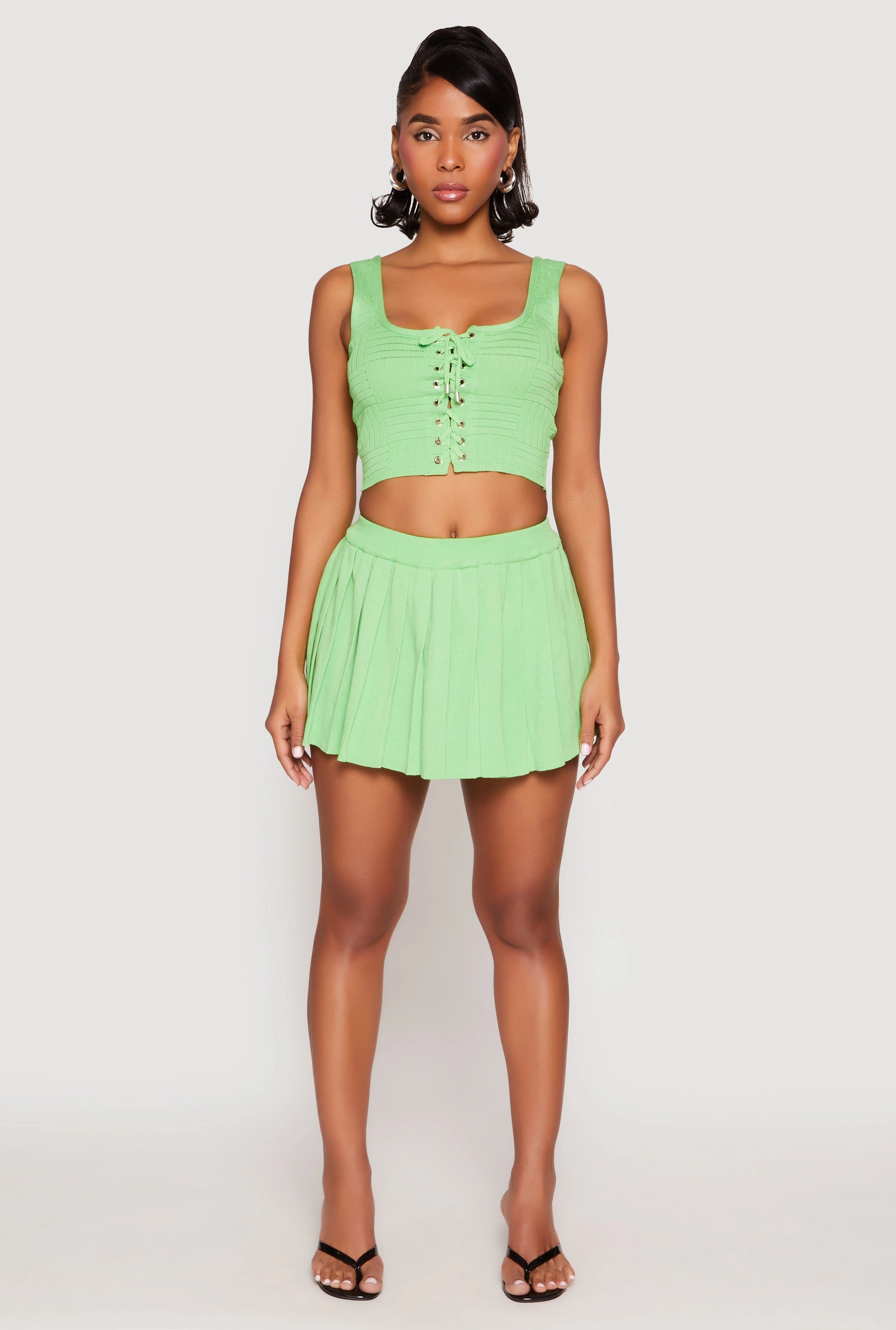 Smart Casual High Waist Pleated Mini Skirt