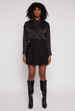 Soft Combo Non see through High Waisted Pleated Mini Skirt
