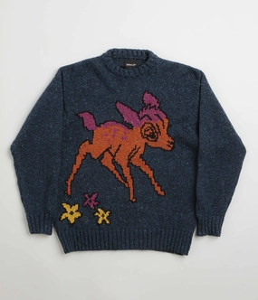 Howlin' Cosmic Deer Sweatshirt - Blue Fashion Layers