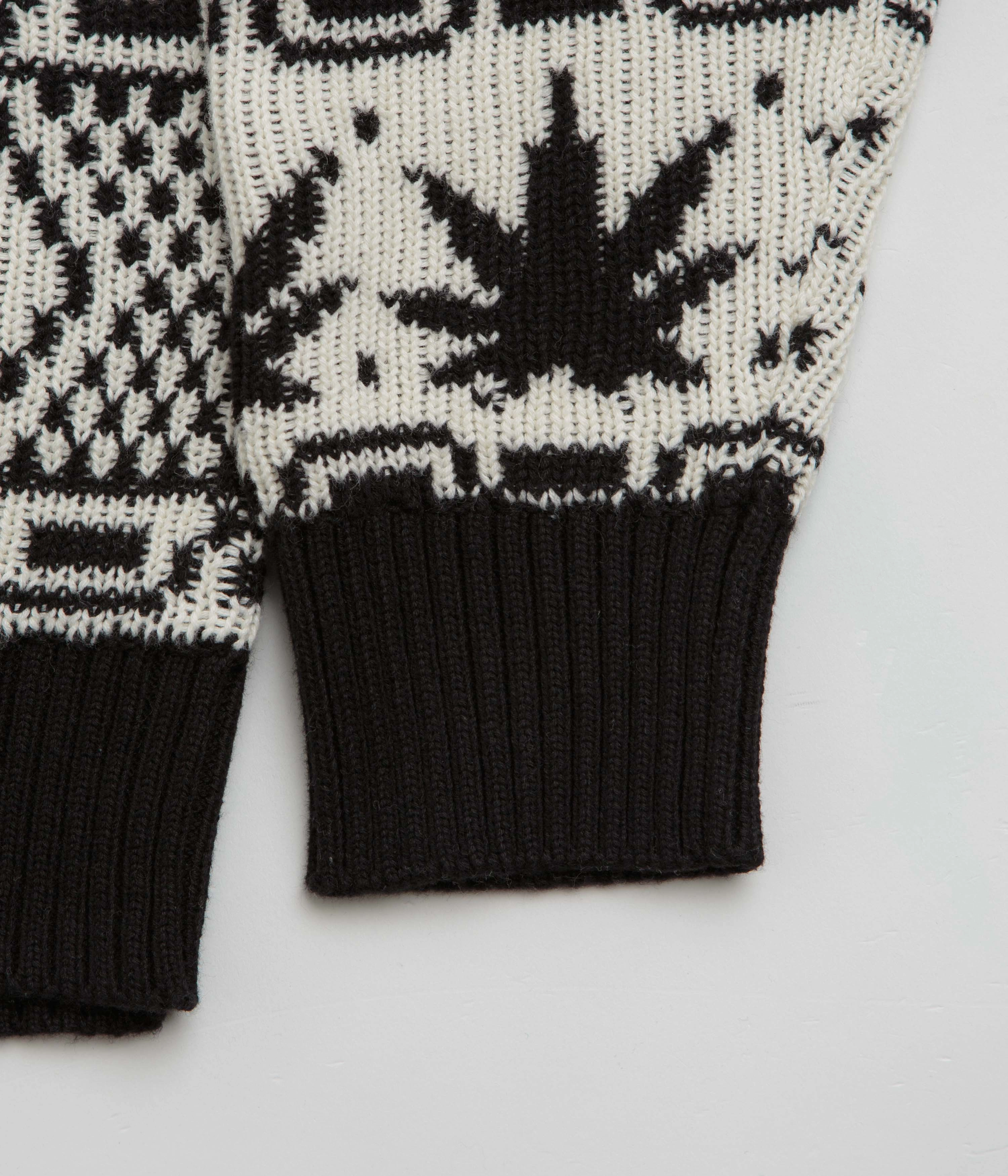 Winter Must-Have Knit Lightweight Cable Pattern HUF Apres Crewneck Sweatshirt - Natural