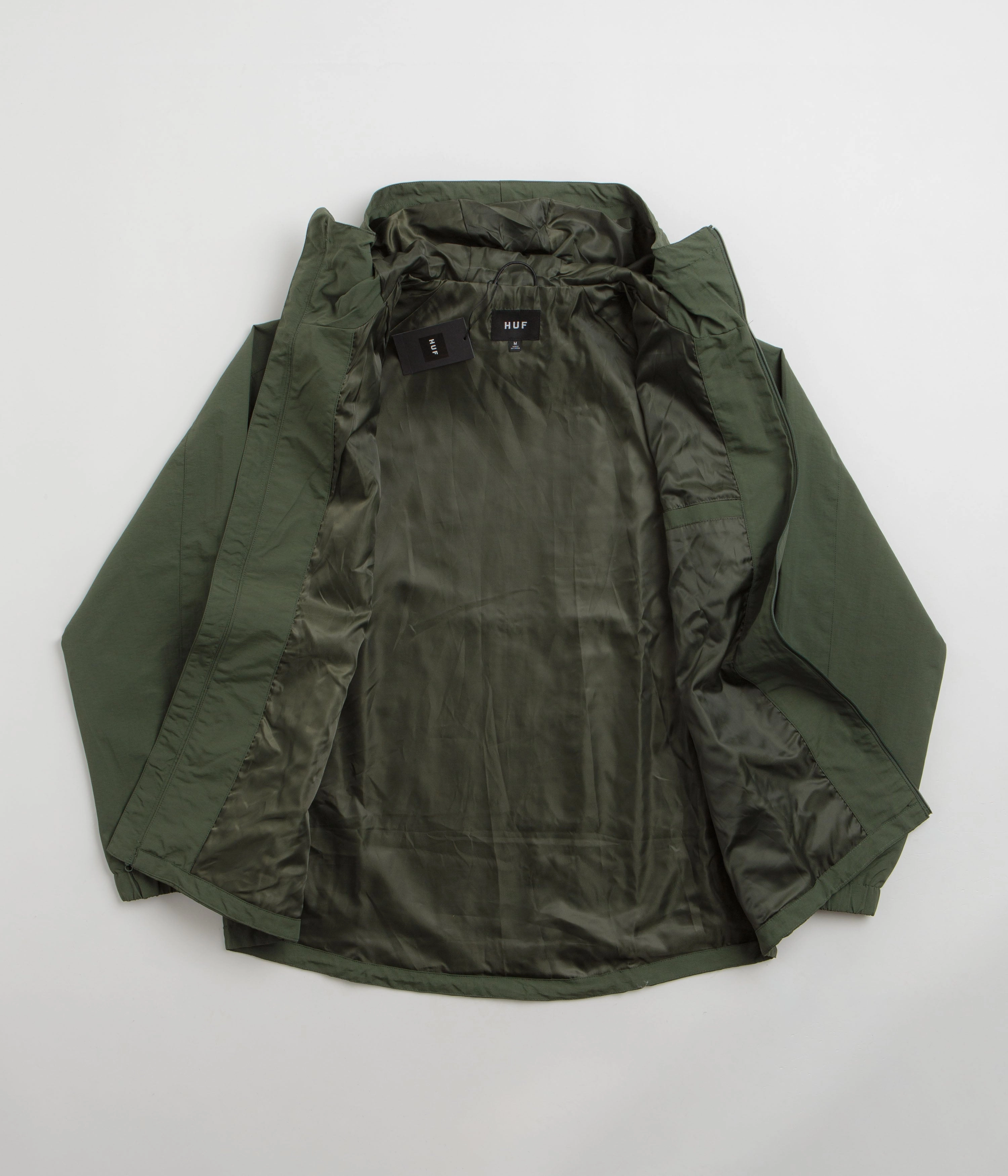 HUF Set Shell Jacket - Hunter Green stand neck Light Look