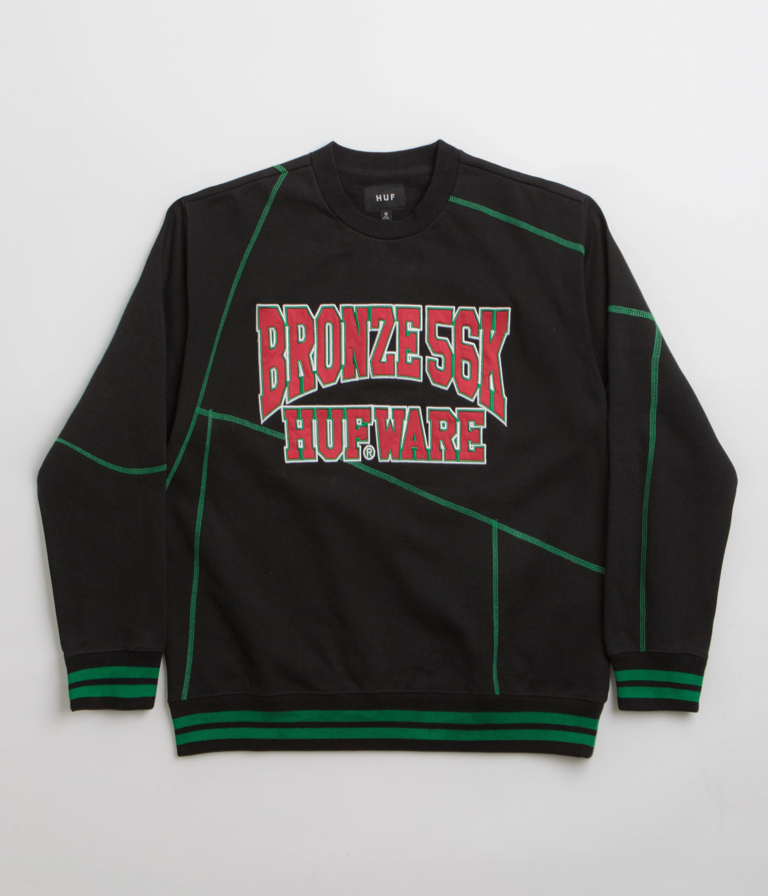 Durable Stitching Comfy Appeal HUF x Bronze 56K Bronze HUFware Crewneck Sweatshirt - Black