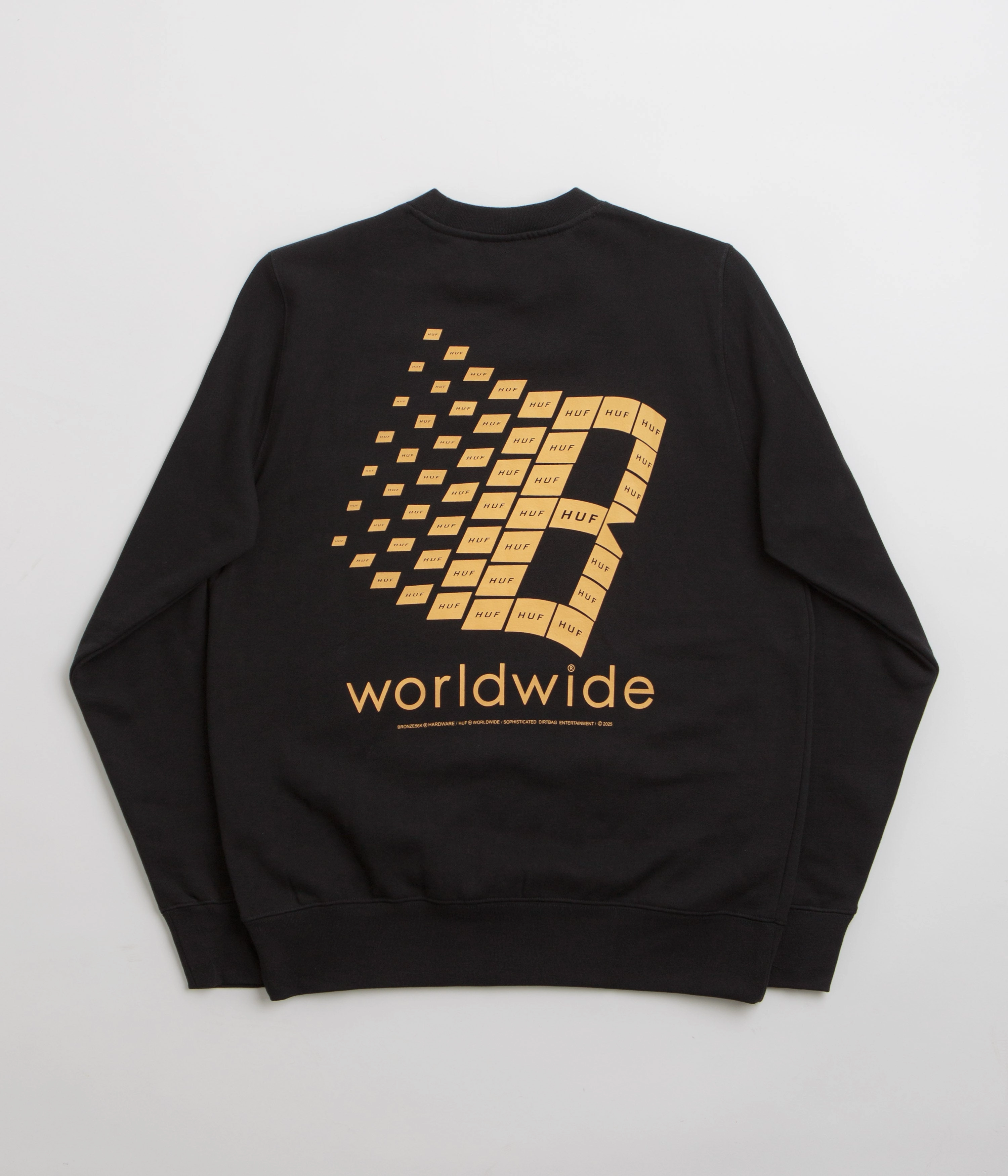 HUF x Bronze 56K Crewneck Sweatshirt - Black Functional Layer Temperature Regulating Fabric