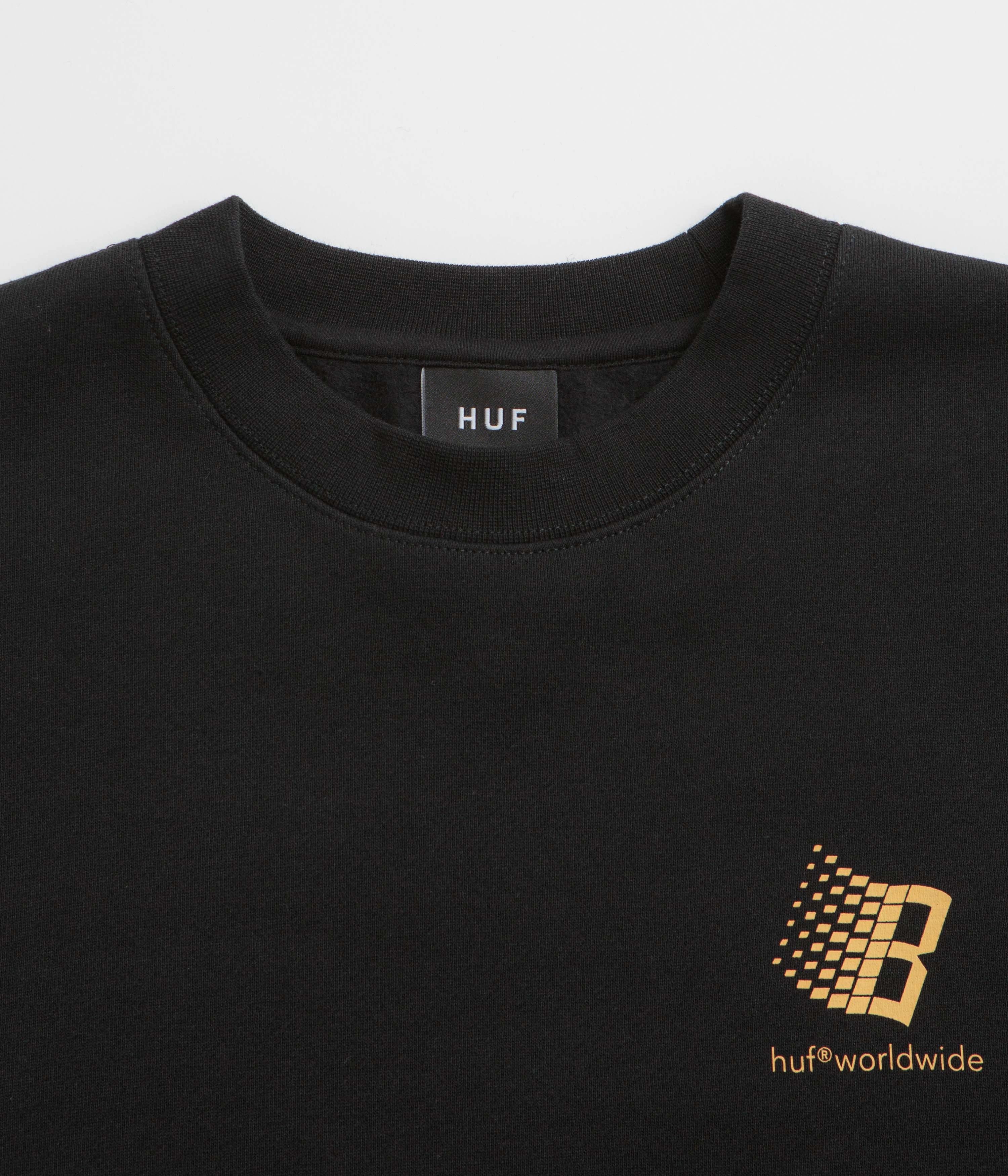 HUF x Bronze 56K Crewneck Sweatshirt - Black Low Maintenance Care