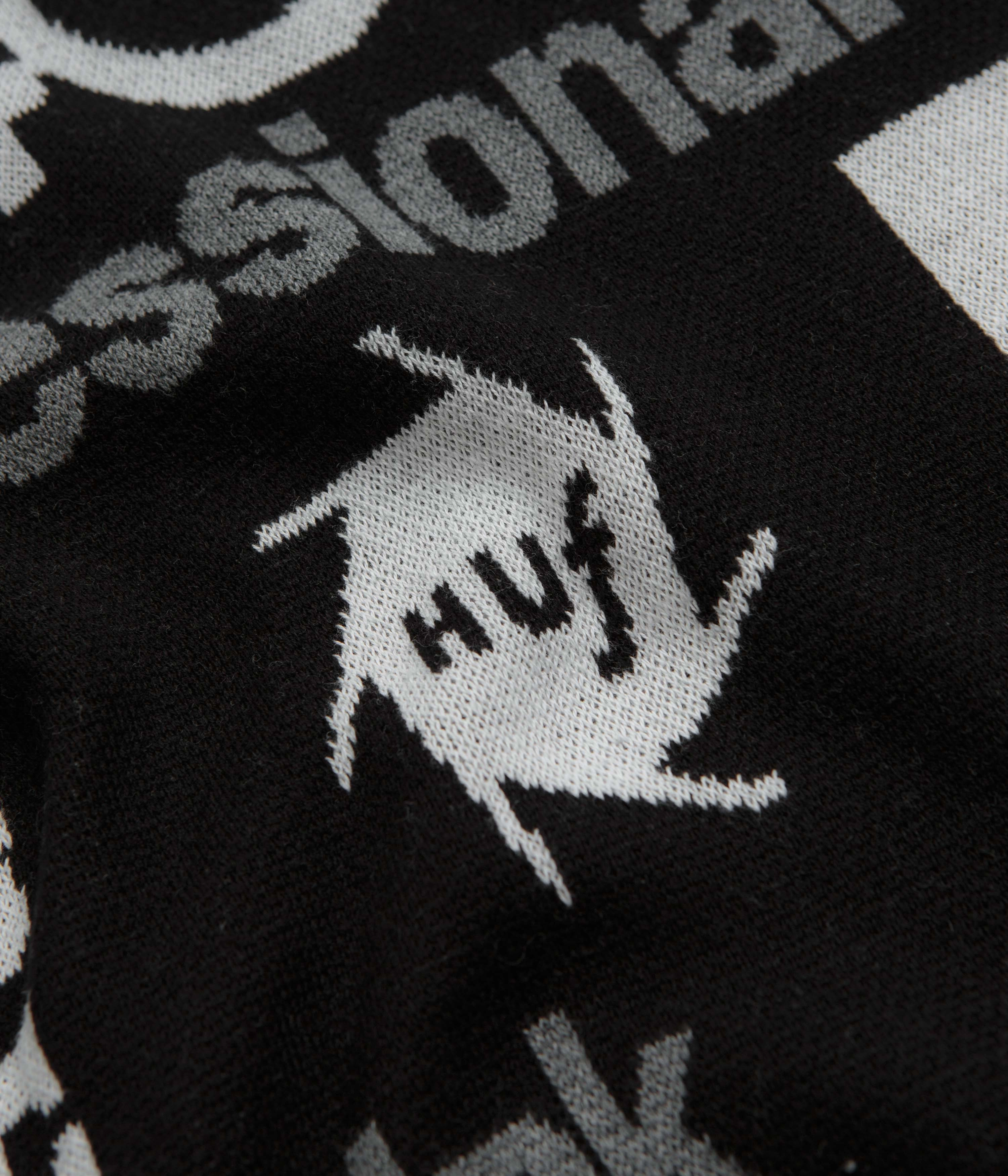 Snug Fit Knit HUF x Kodak Dark Room Jacquard Knit Sweatshirt - Black