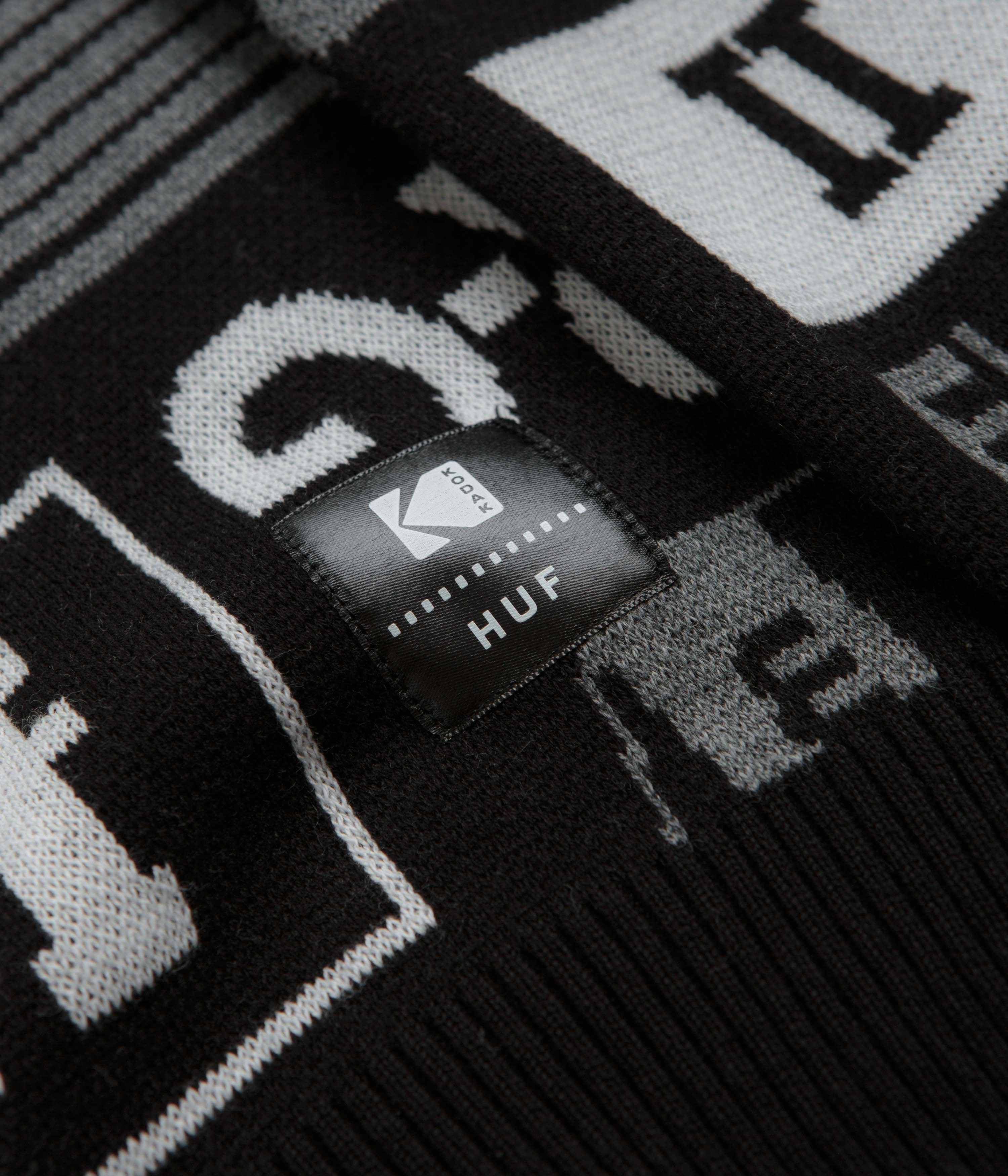 Eco Friendly Yarn Blend Fashion Knit HUF x Kodak Dark Room Jacquard Knit Sweatshirt - Black