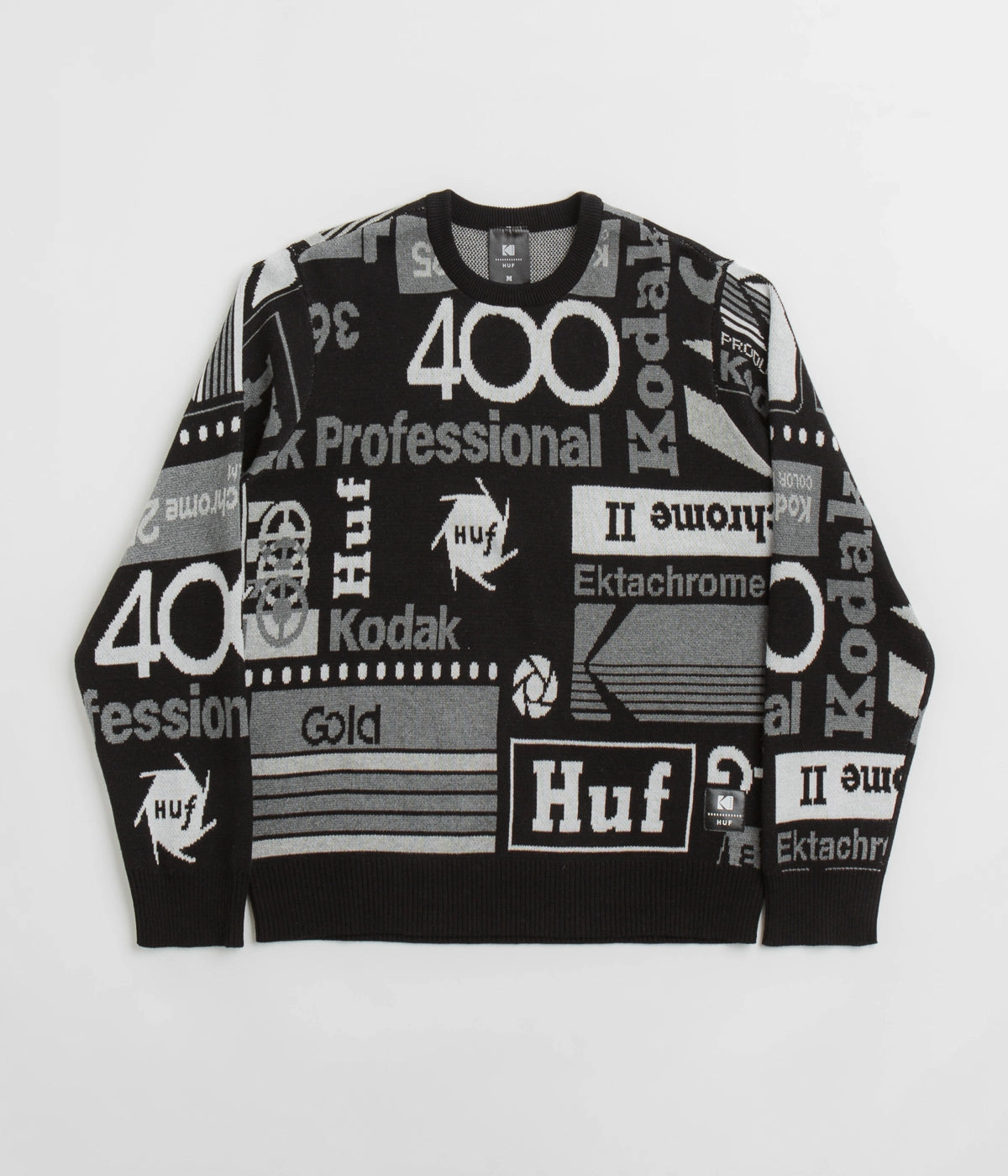 Comfy Layer HUF x Kodak Dark Room Jacquard Knit Sweatshirt - Black