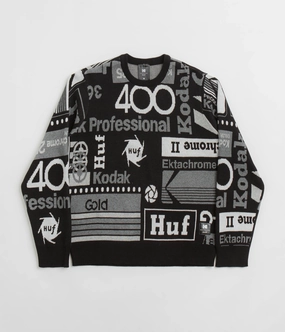 Comfy Layer HUF x Kodak Dark Room Jacquard Knit Sweatshirt - Black