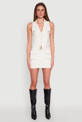 Hyper Stretch Cargo Pocket Mini Dress Magic Day Sophisticated Comfort