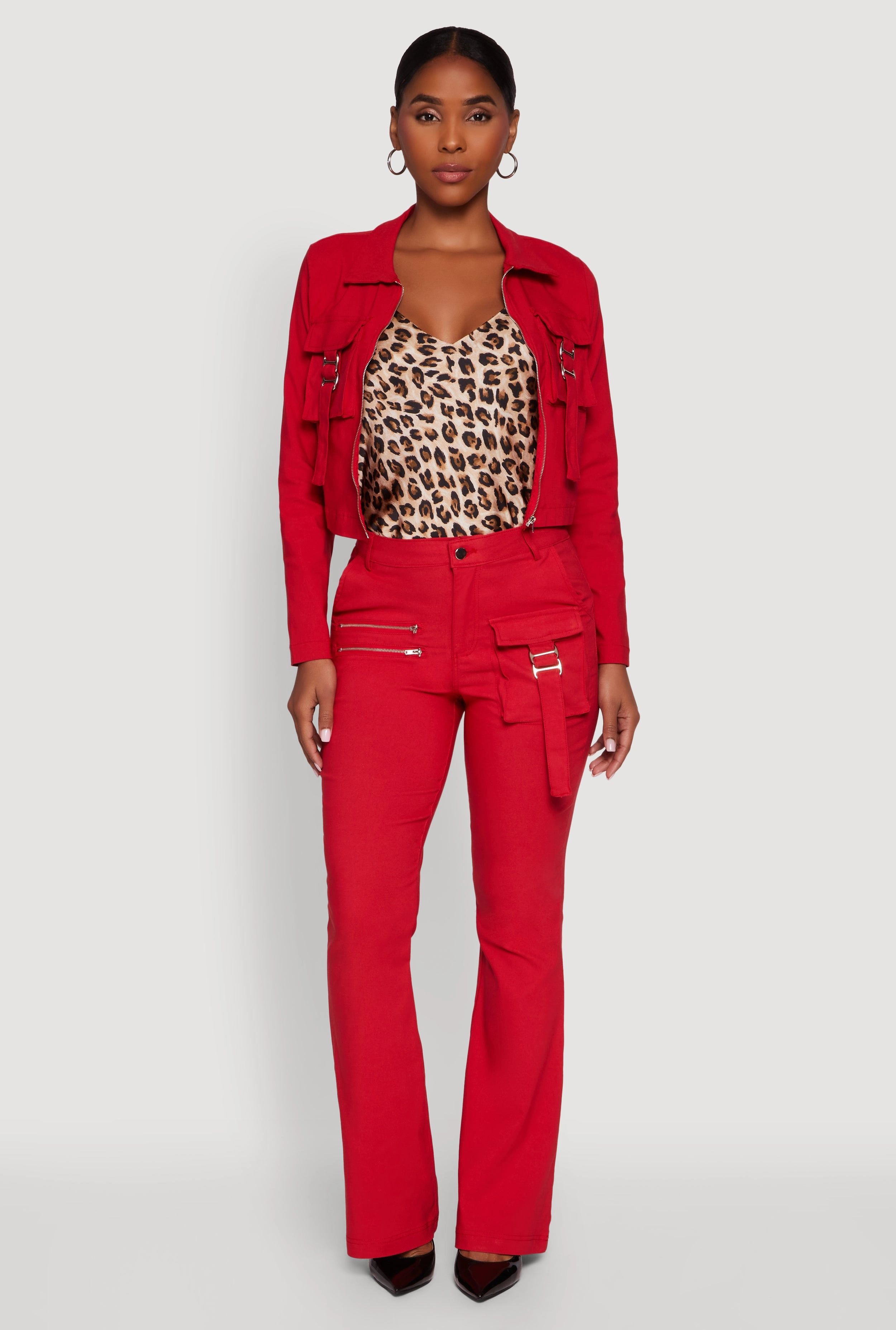 Heavyweight Warmth Hyper Stretch Cropped Zip Front Utility Jacket