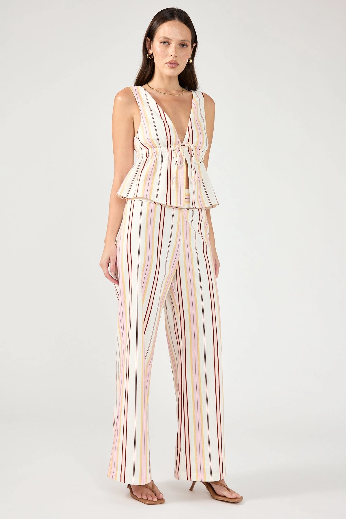 MoistureControlLiner Laser Cut Perforations Perfect Stranger Palermo Mid Rise Stripe Pant Multi Stripe