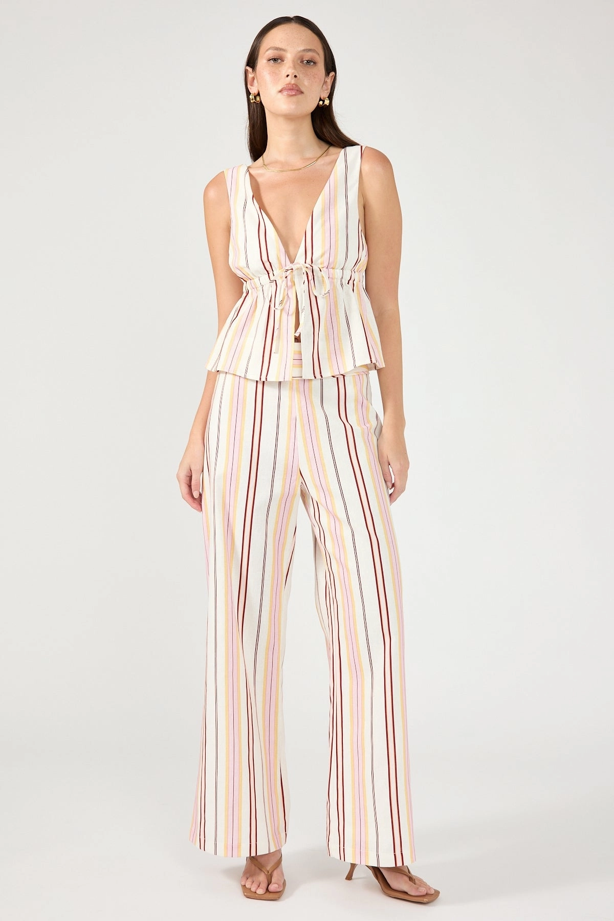 TaglessLabel Perfect Stranger Palermo Mid Rise Stripe Pant Multi Stripe