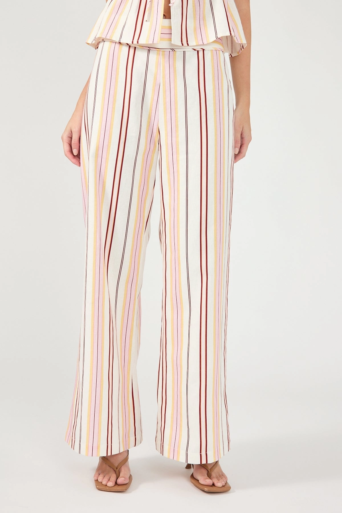 Perfect Stranger Palermo Mid Rise Stripe Pant Multi Stripe MoistureControlLiner Chic Vibe