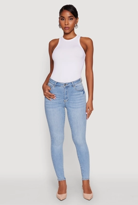 WAX High Rise Solid Cropped Skinny Jeans Urban Mood