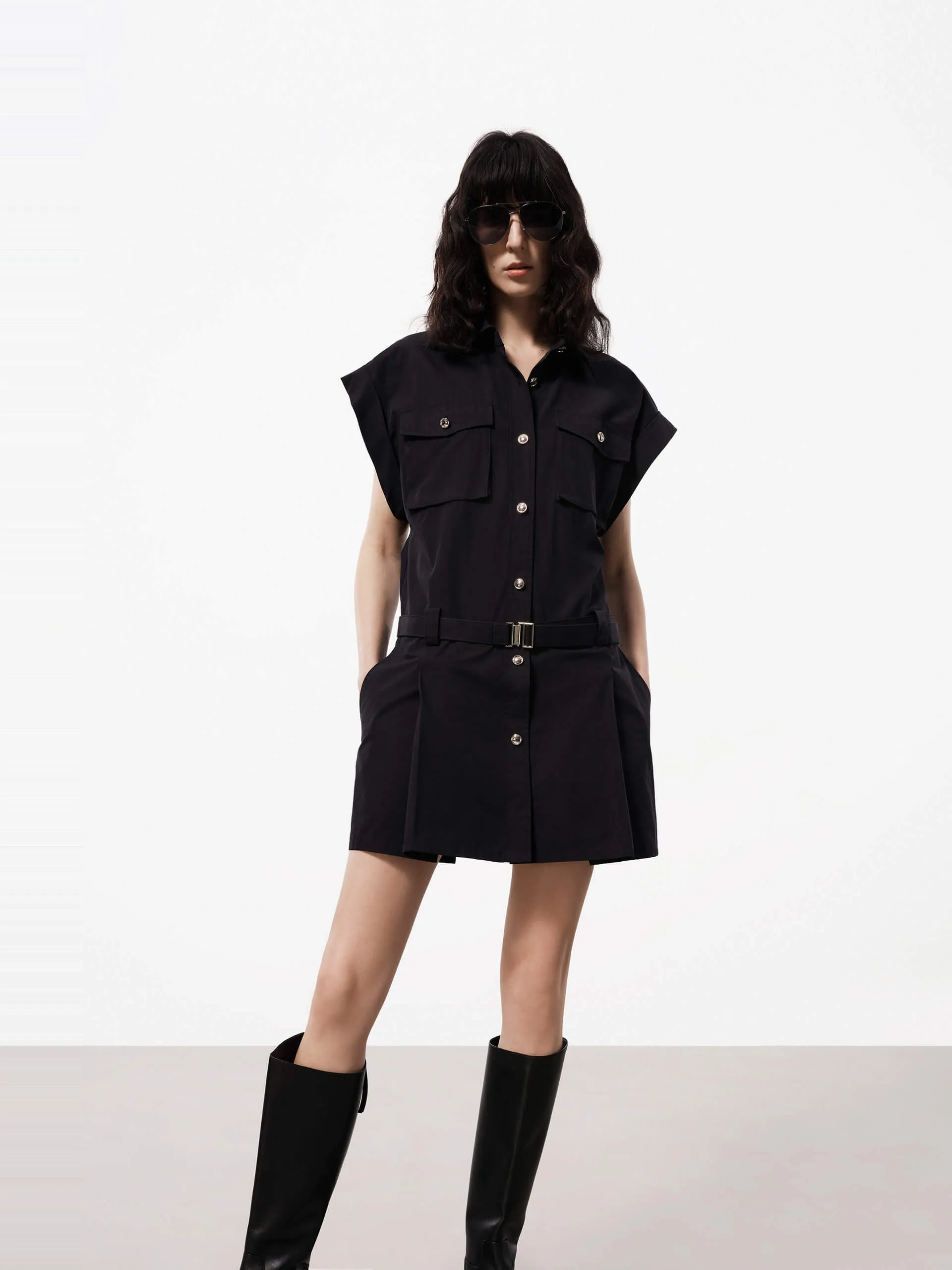 Include Belt Cotton Dress Pure Stitch