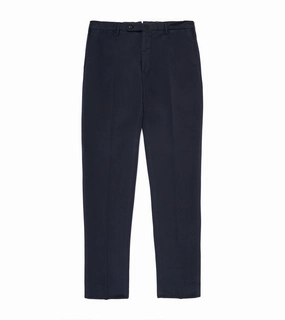 Incotex Regular High Cotton Doeskin Trousers: Navy soft fit