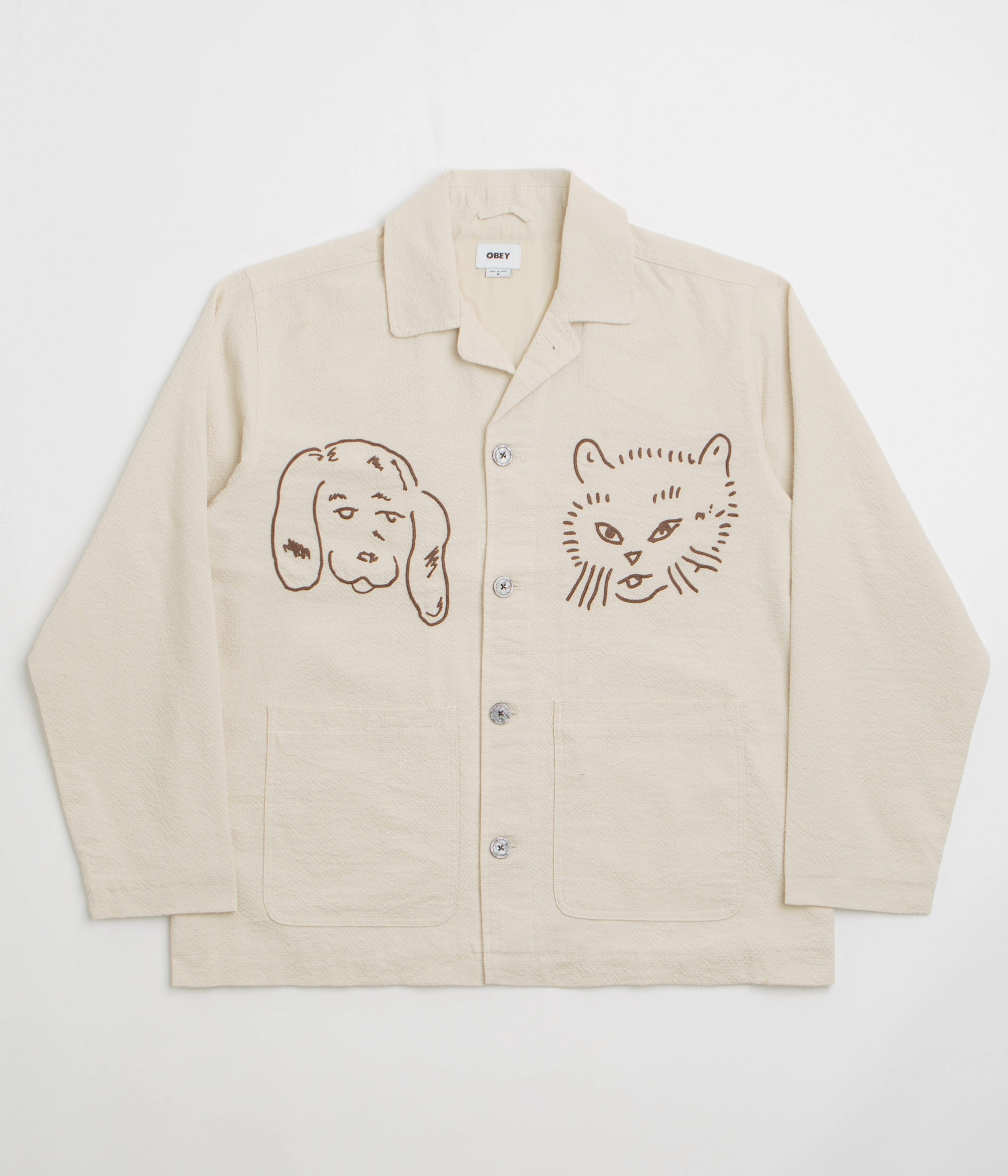 Obey Vesta Shirt Jacket - Egret Seamless Technology