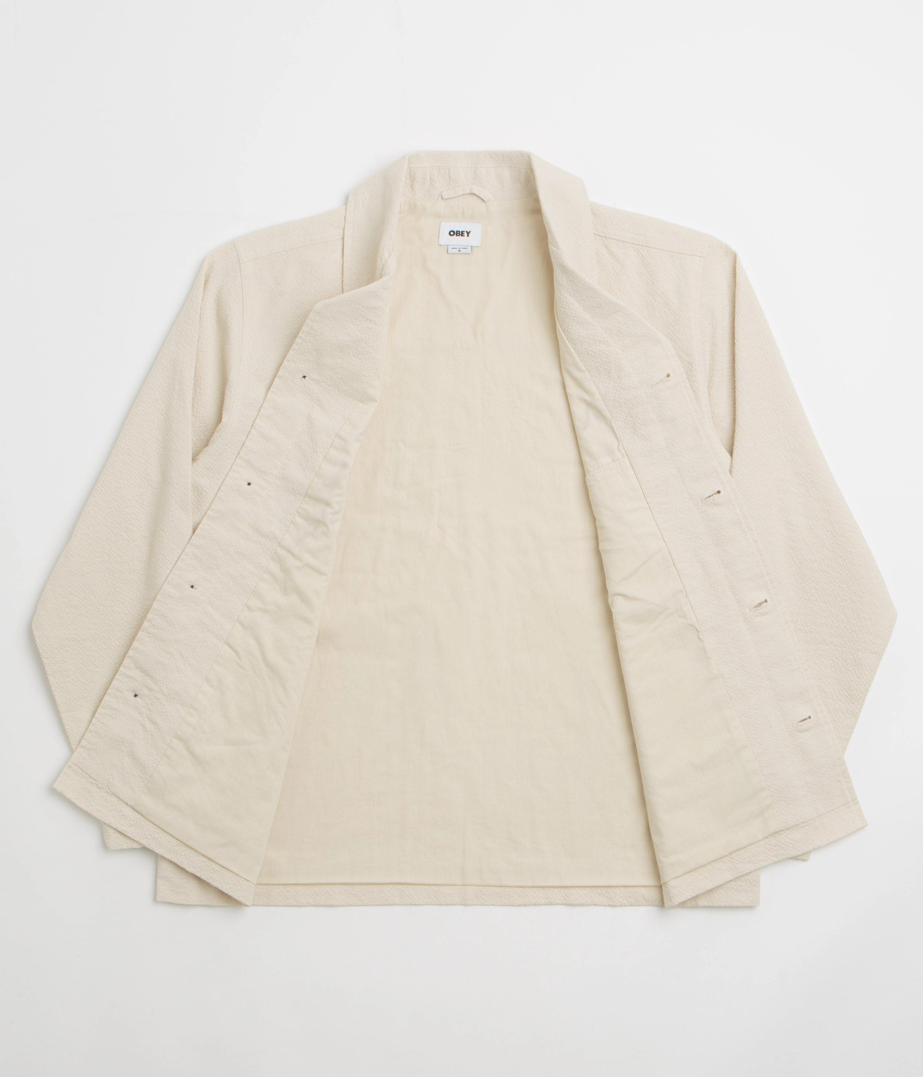 Obey Vesta Shirt Jacket - Egret ReflectiveTrimDetails