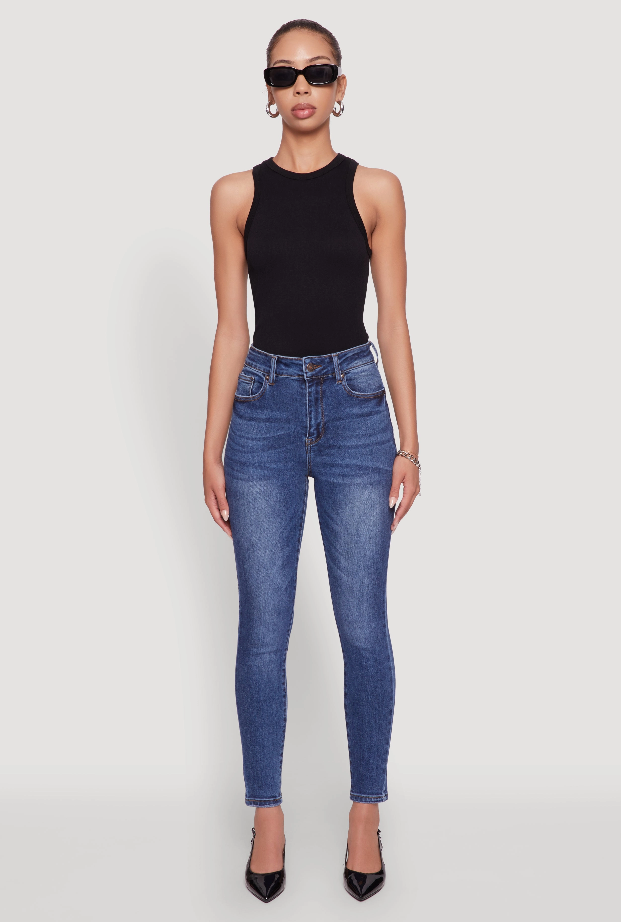 Eco Conscious Denim WAX Push Up High Rise Skinny Jeans