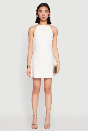 Iris Bow Keyhole Mini Shift Dress Easy-to-style casual dress Street Motion