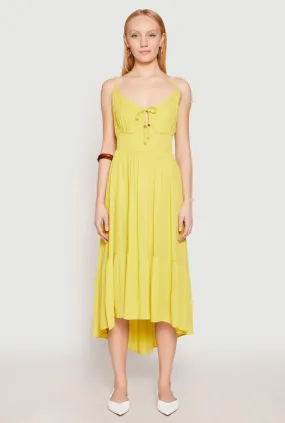 Soft Mesh Textured Layers Iris Gauze Knit Smocked Waist Dress