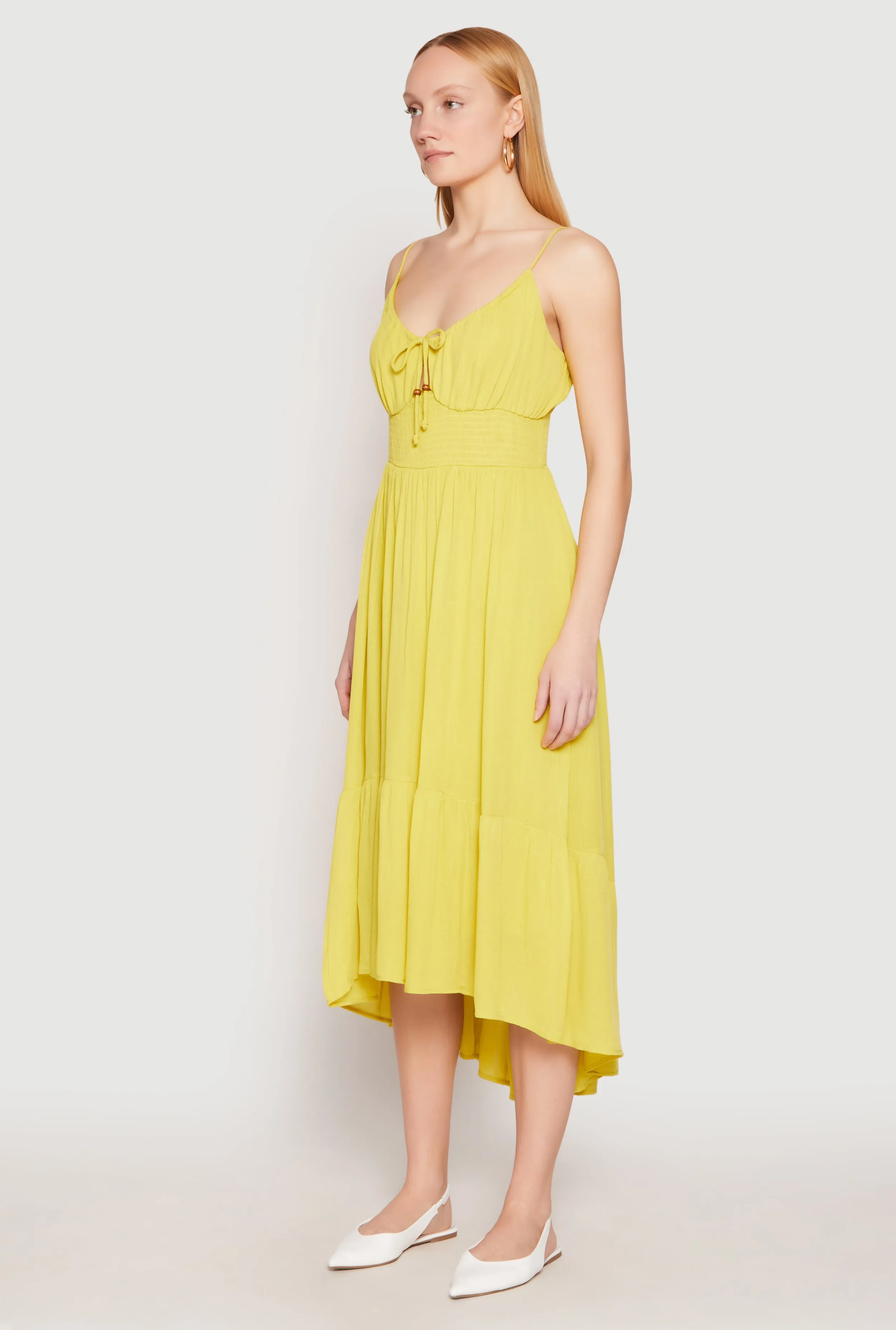 Iris Gauze Knit Smocked Waist Dress Vibrant Design