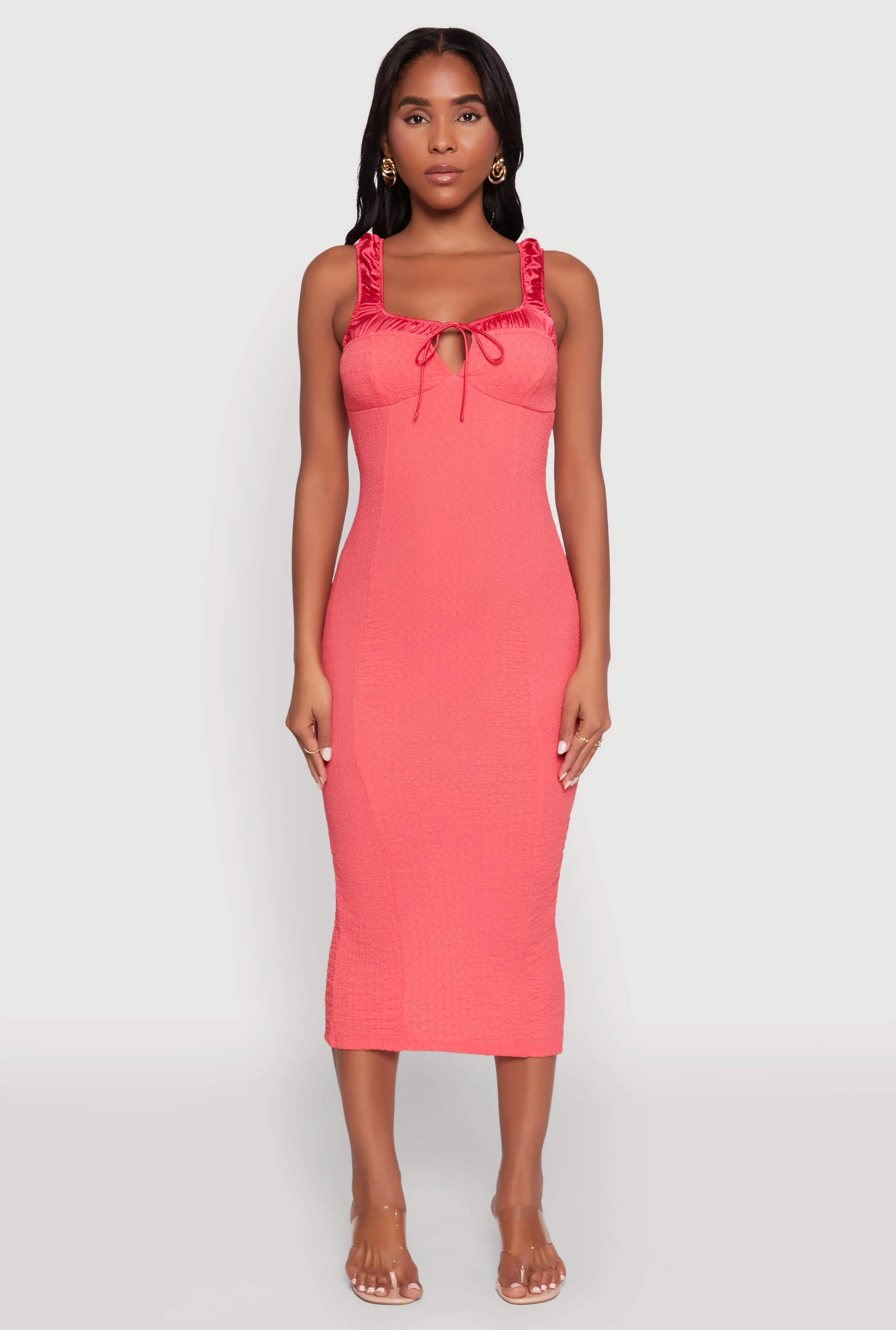 Iris Two Tone Tie Front Tank Dress Must-have Party outfit