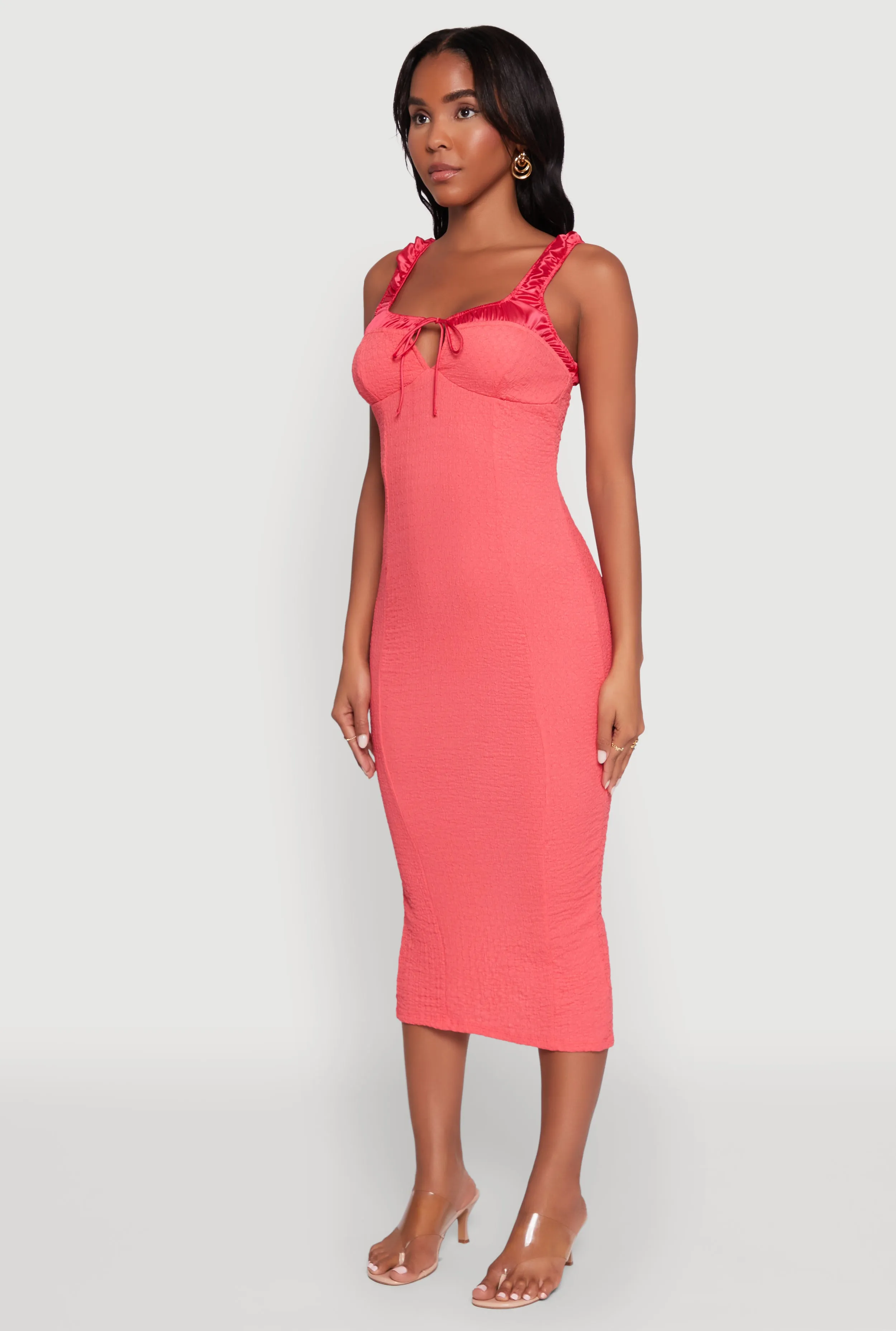 Iris Two Tone Tie Front Tank Dress Party Floral