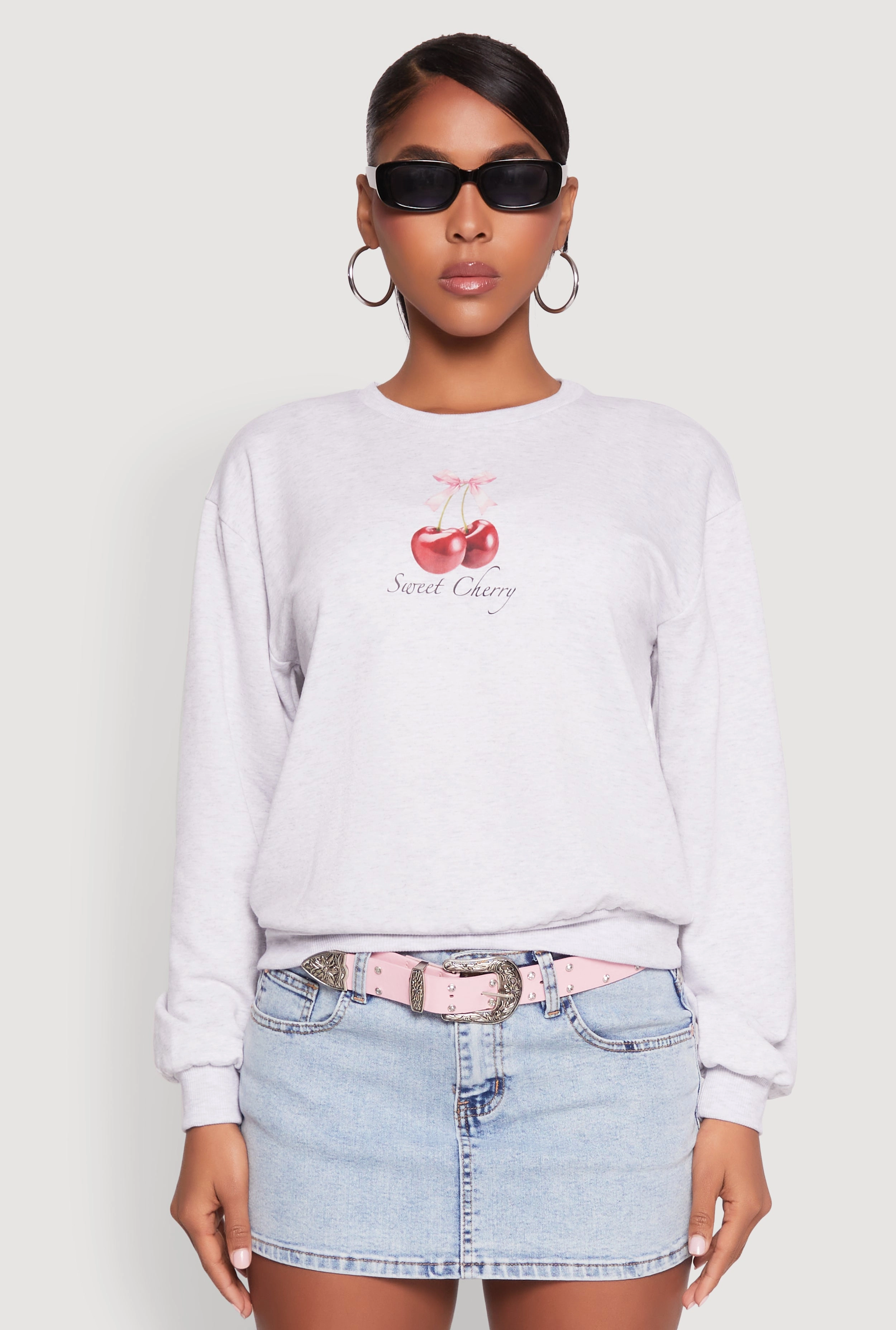 Iris Sweet Cherry Graphic Print Sweatshirt Gift