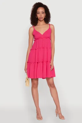 Summer Soft Gauze Knit Cami Tiered Dress