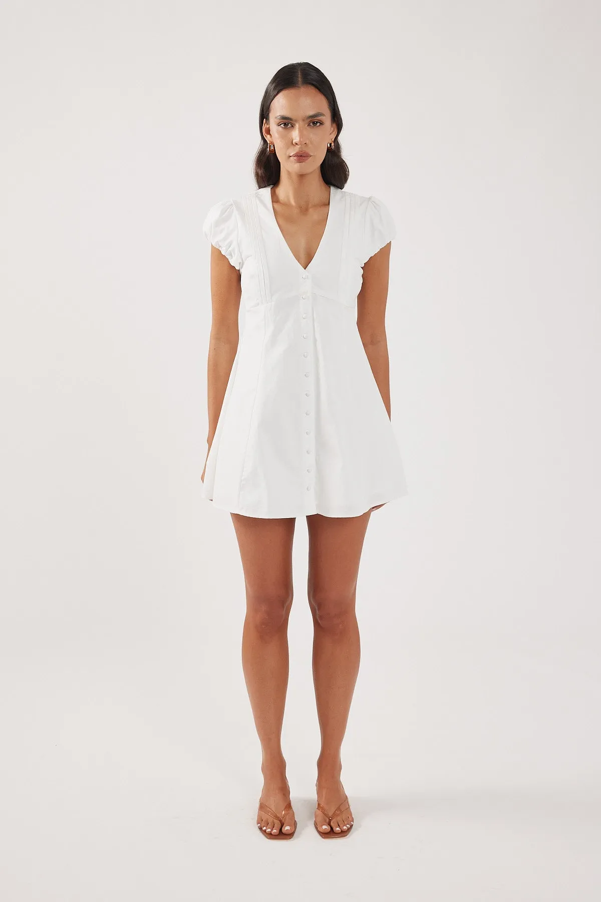 Perfect Stranger Arielle Mini Dress White Dreamy Look Soft Appearance