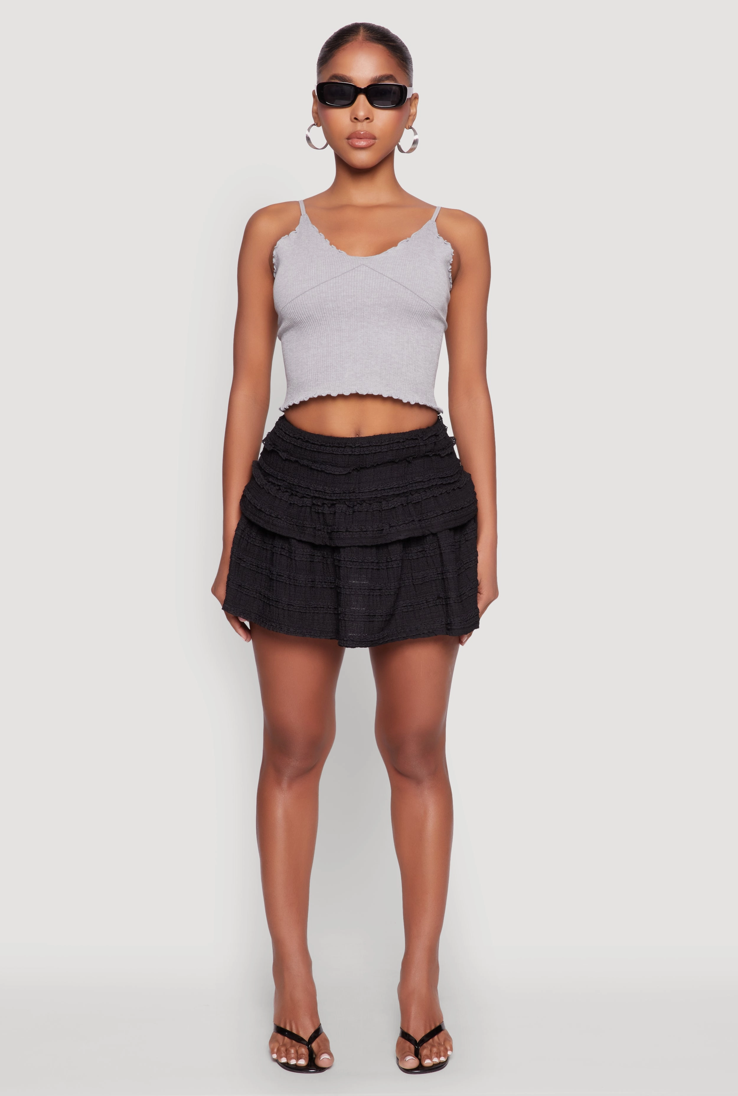 Daily Wear Textured Knit Mini Skirt