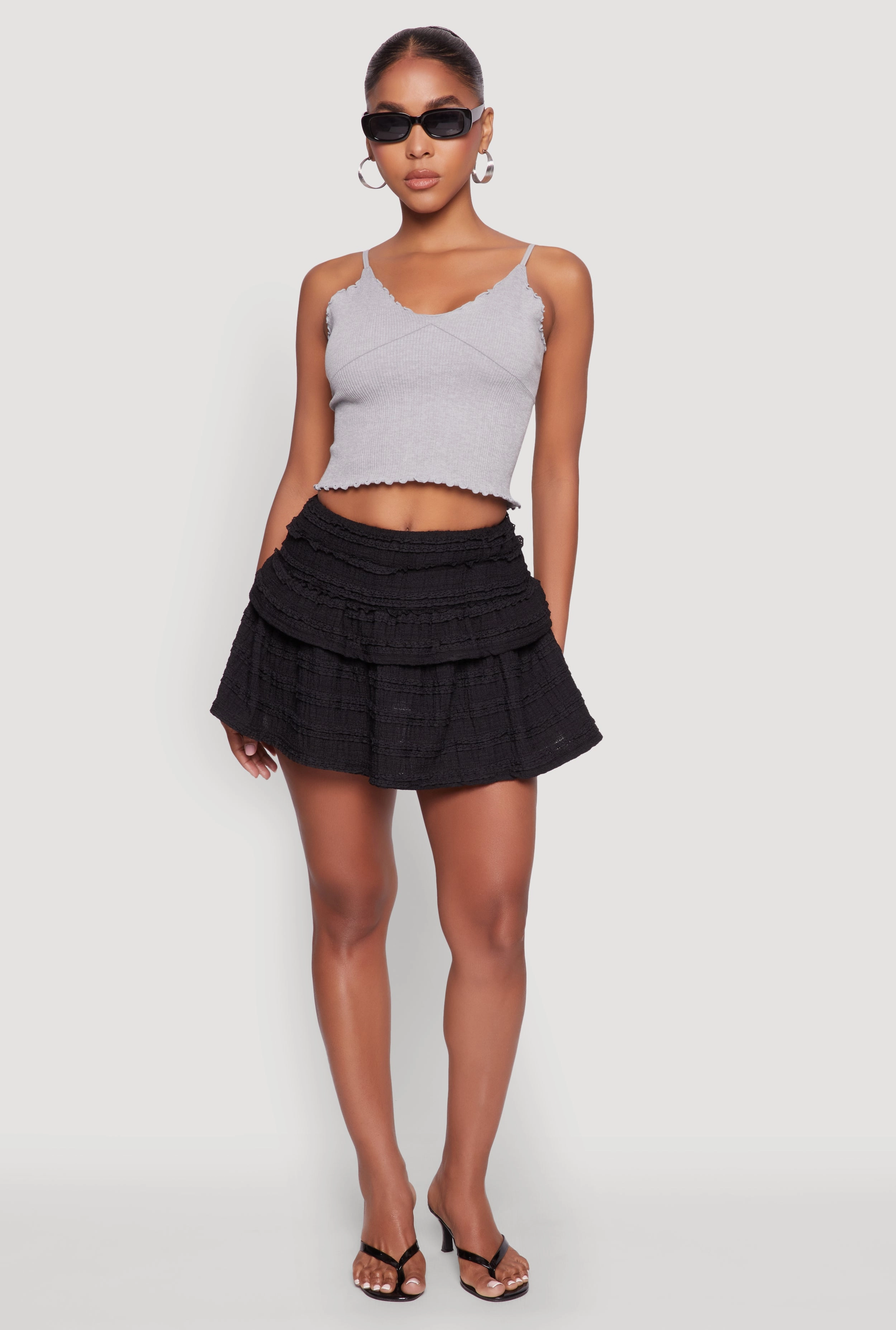 Textured Knit Mini Skirt Day Ready Non Irritating Edges