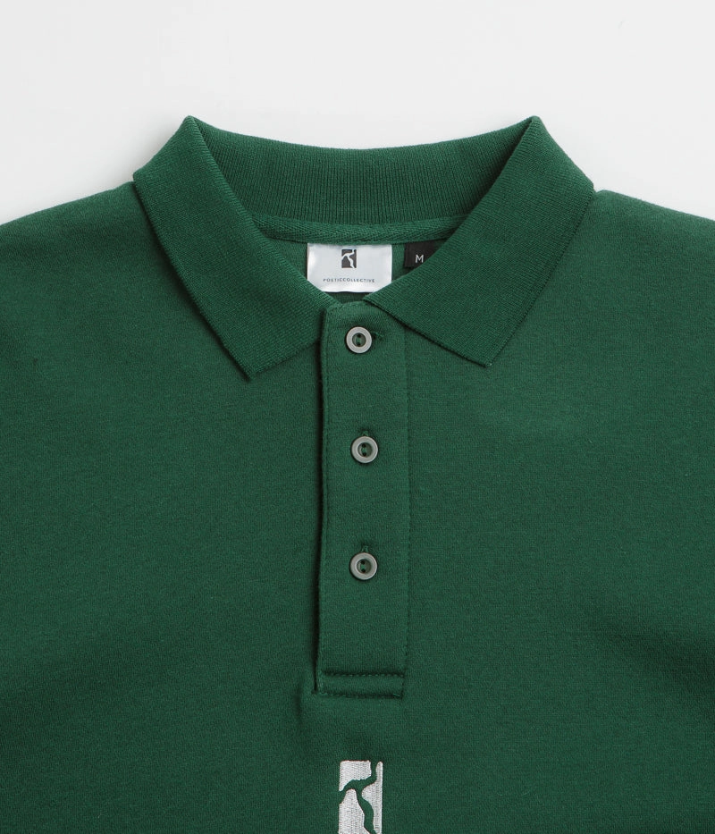 Stylish Knitwear Classic Layer Poetic Collective Heavy Polo Sweatshirt - Bottle Green