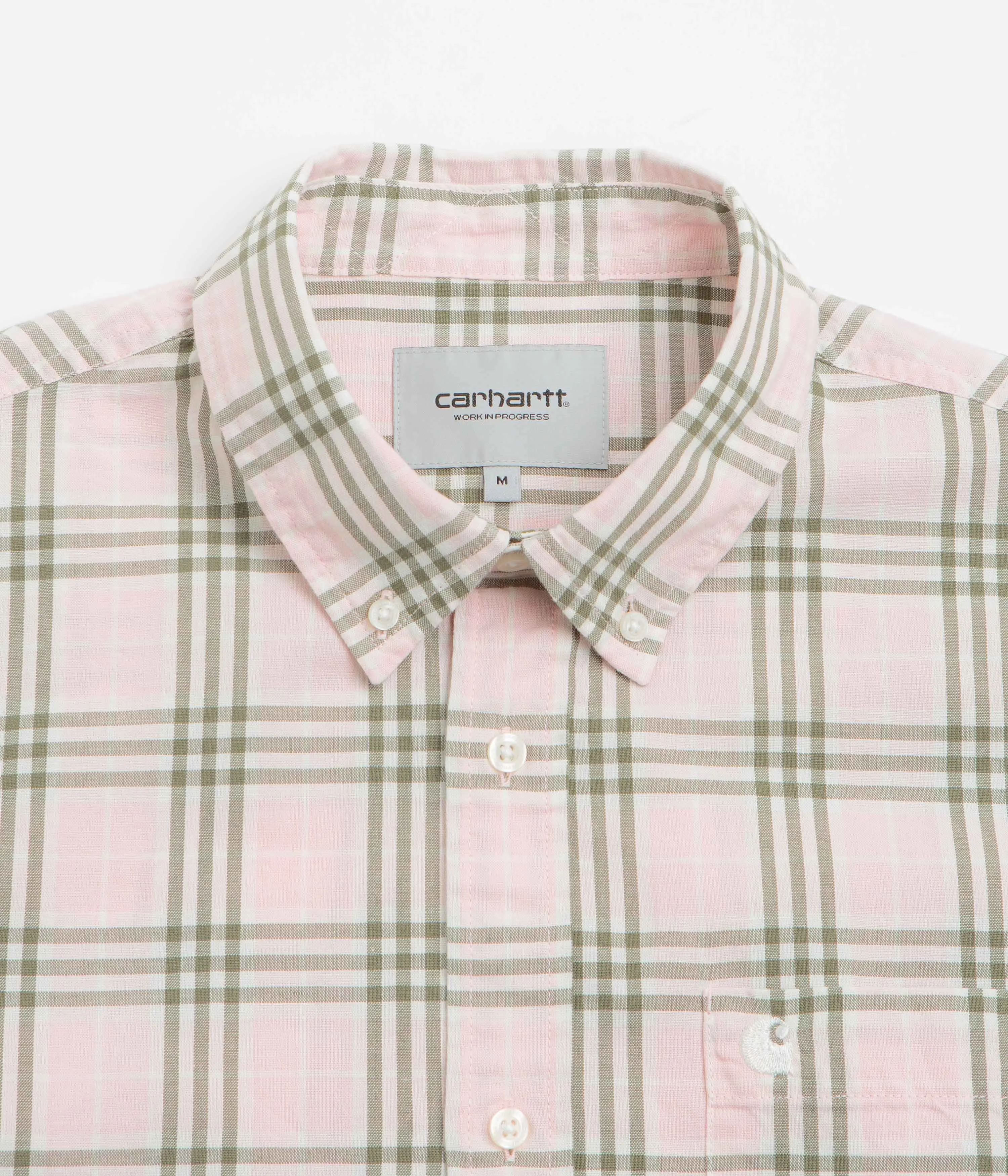 Comfort Fit Carhartt Niven Short Sleeve Shirt - Niven Check / Air Pink / Wax