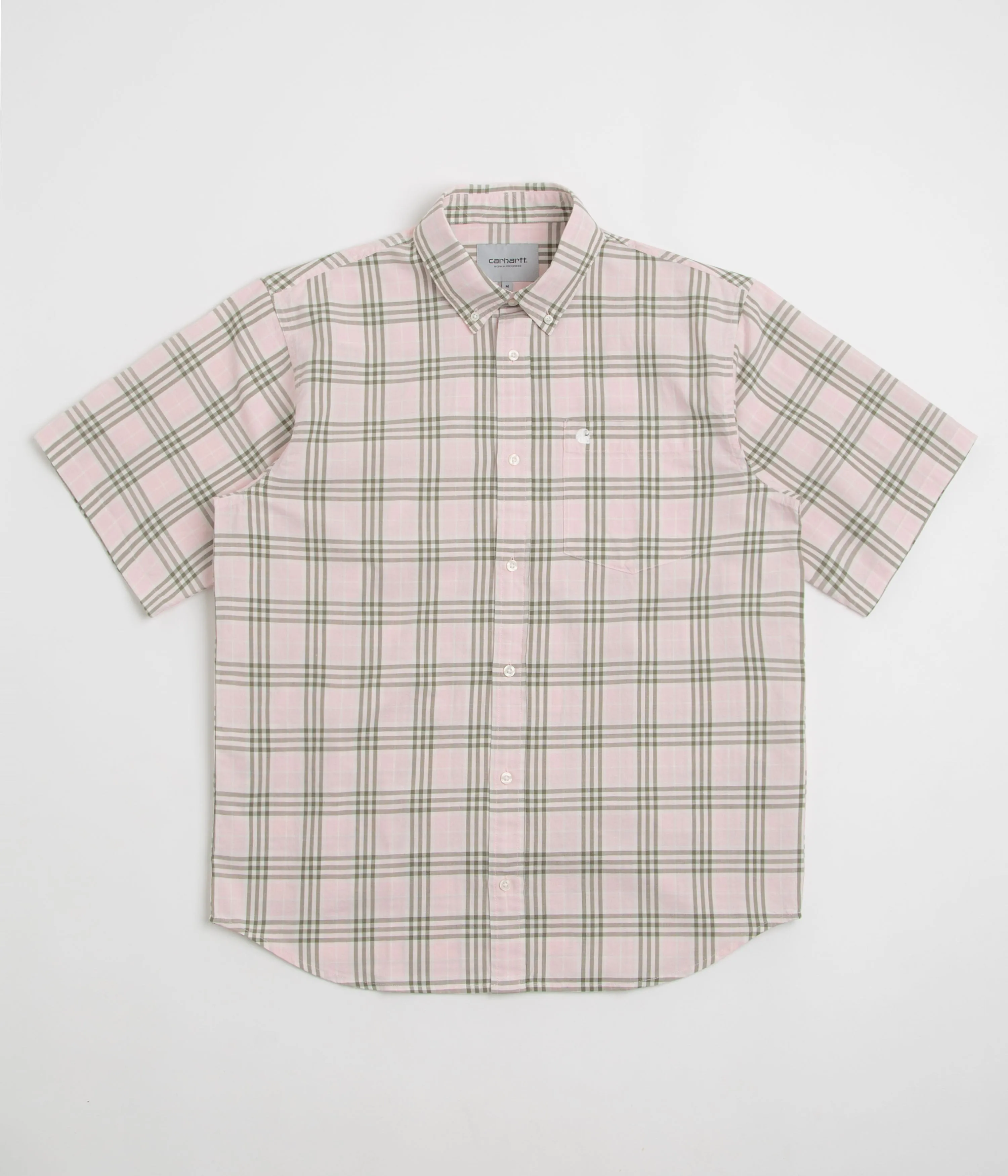 Bold Hue Carhartt Niven Short Sleeve Shirt - Niven Check / Air Pink / Wax