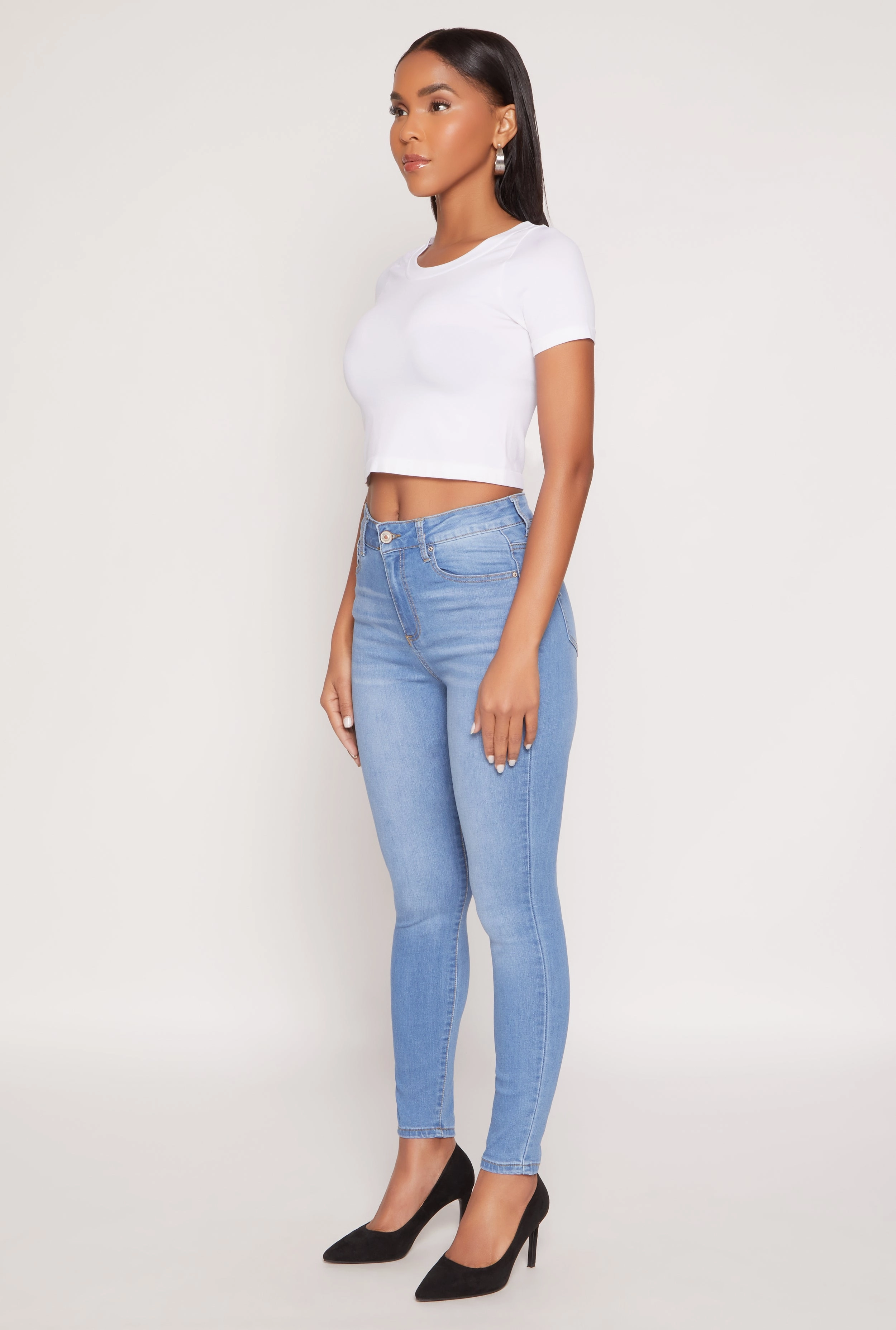 Travel Outfit Music Event WAX Stretch High Waisted Skinny Jeans