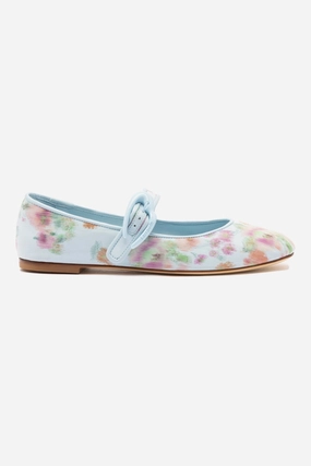 Larroud?? x Markarian Verona Ballet Flat In Apple Blue Floral Ikat Comfortable fit Cloud Comfort Footwear