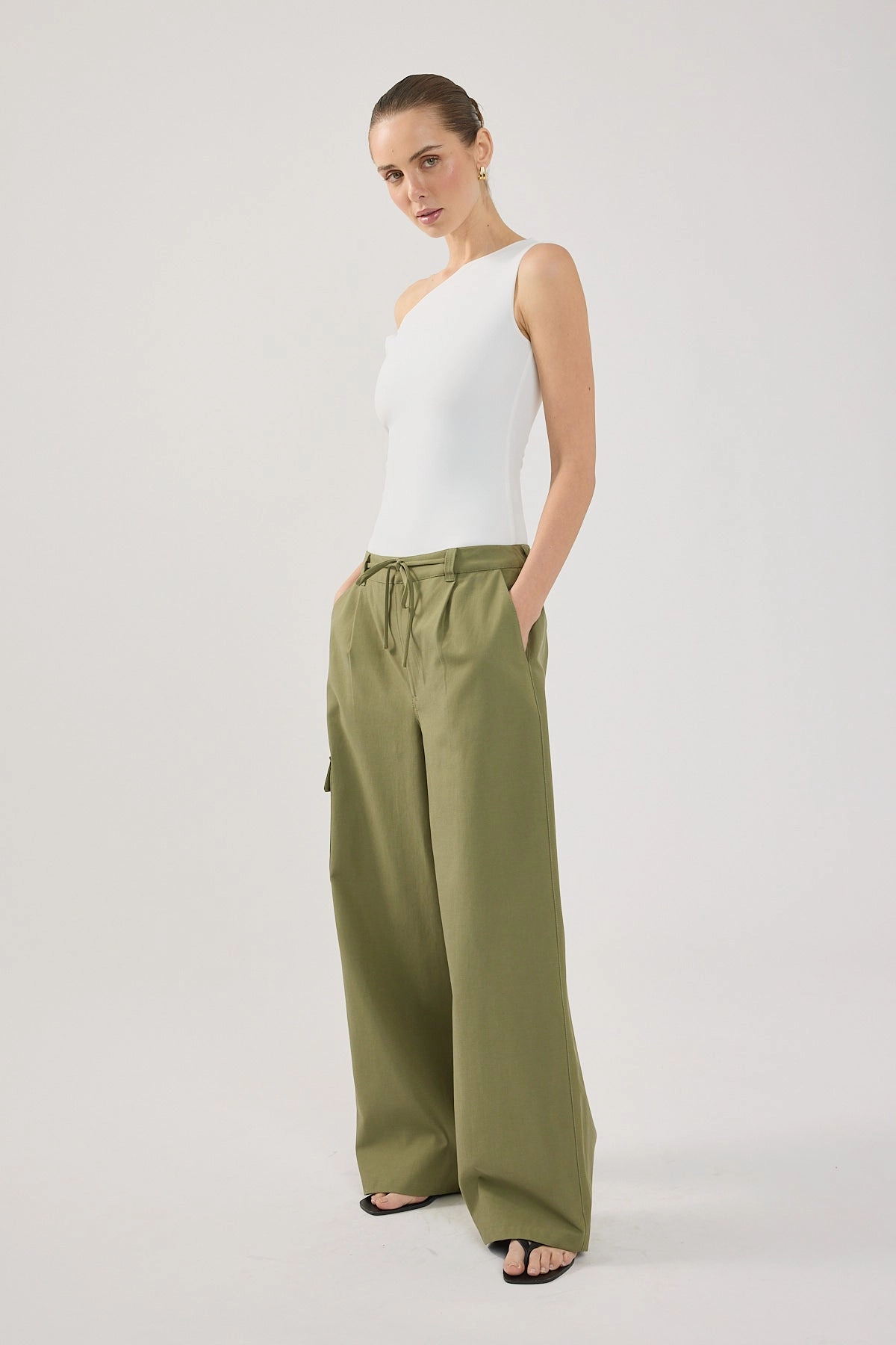 Perfect Stranger Jayden Mid Rise Cargo Tailored Pant Khaki Abrasion Proof Reinforcements High Durability Stitching