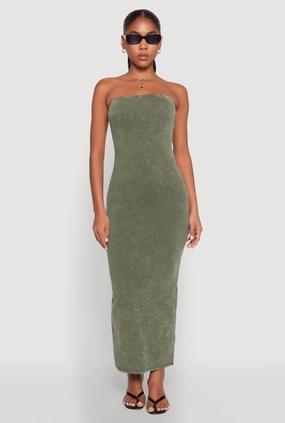 Daisy Mineral Wash Maxi Tube Dress Bold Movement Classic Look