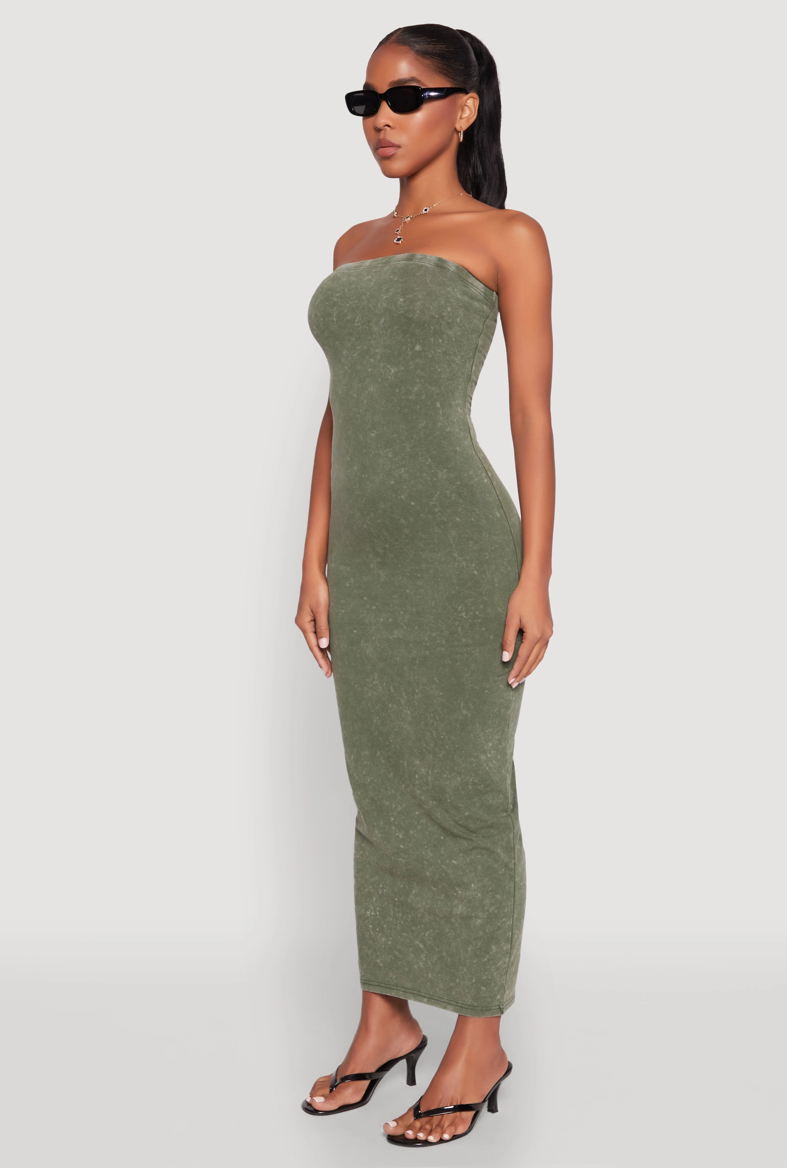 Daisy Mineral Wash Maxi Tube Dress Airy Feel