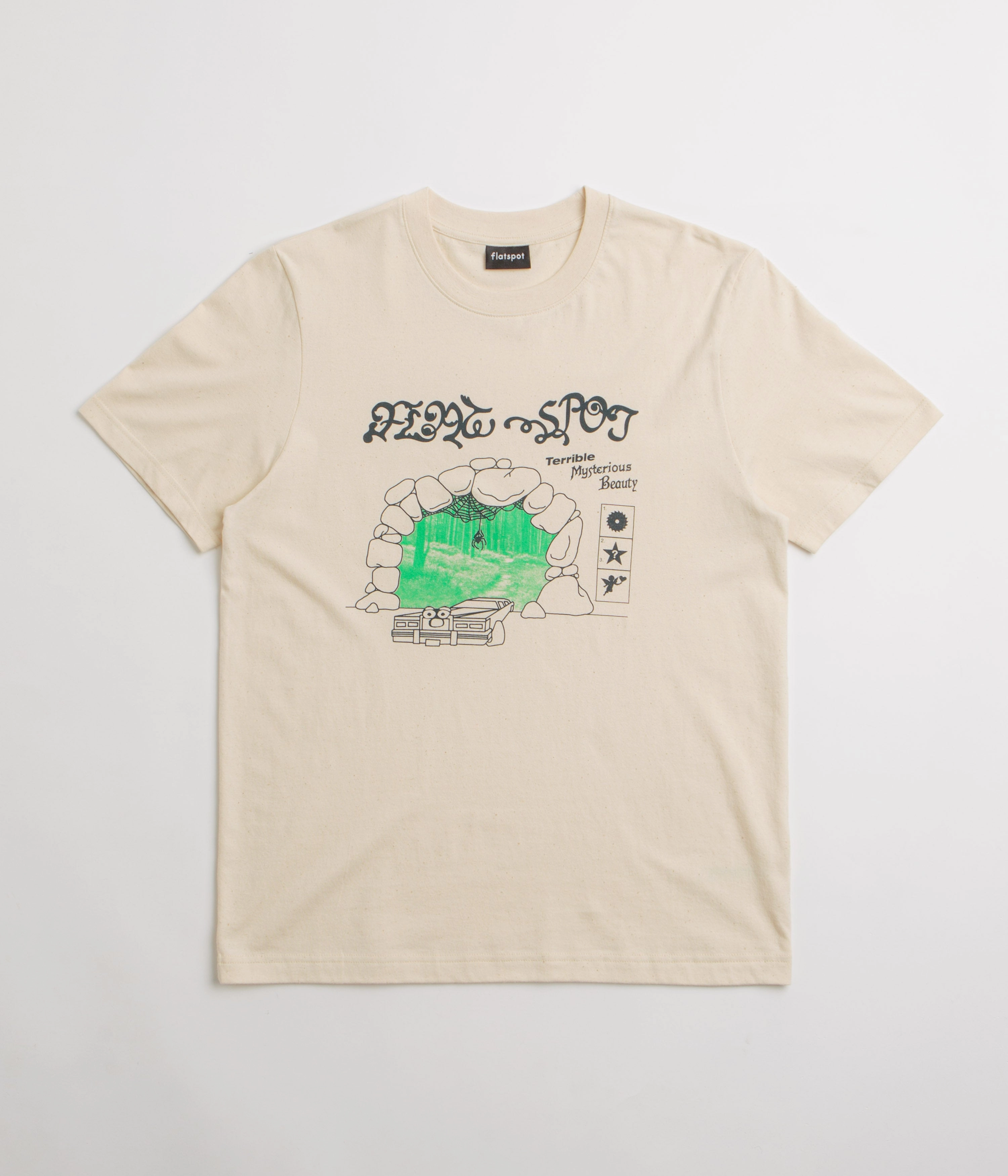 AntiStatic Properties flatspot Terrible Mysterious Beauty T-Shirt - Natural Raw