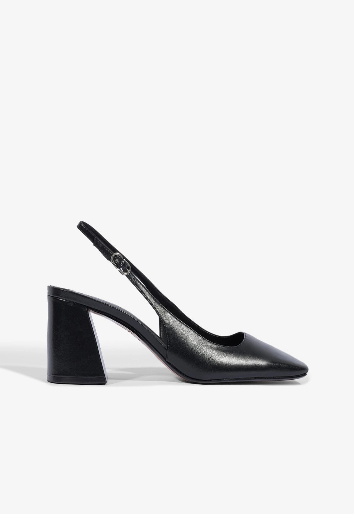 Leia Block Leather Pump Slip-Resistant Heels Ankle Strap Shoes