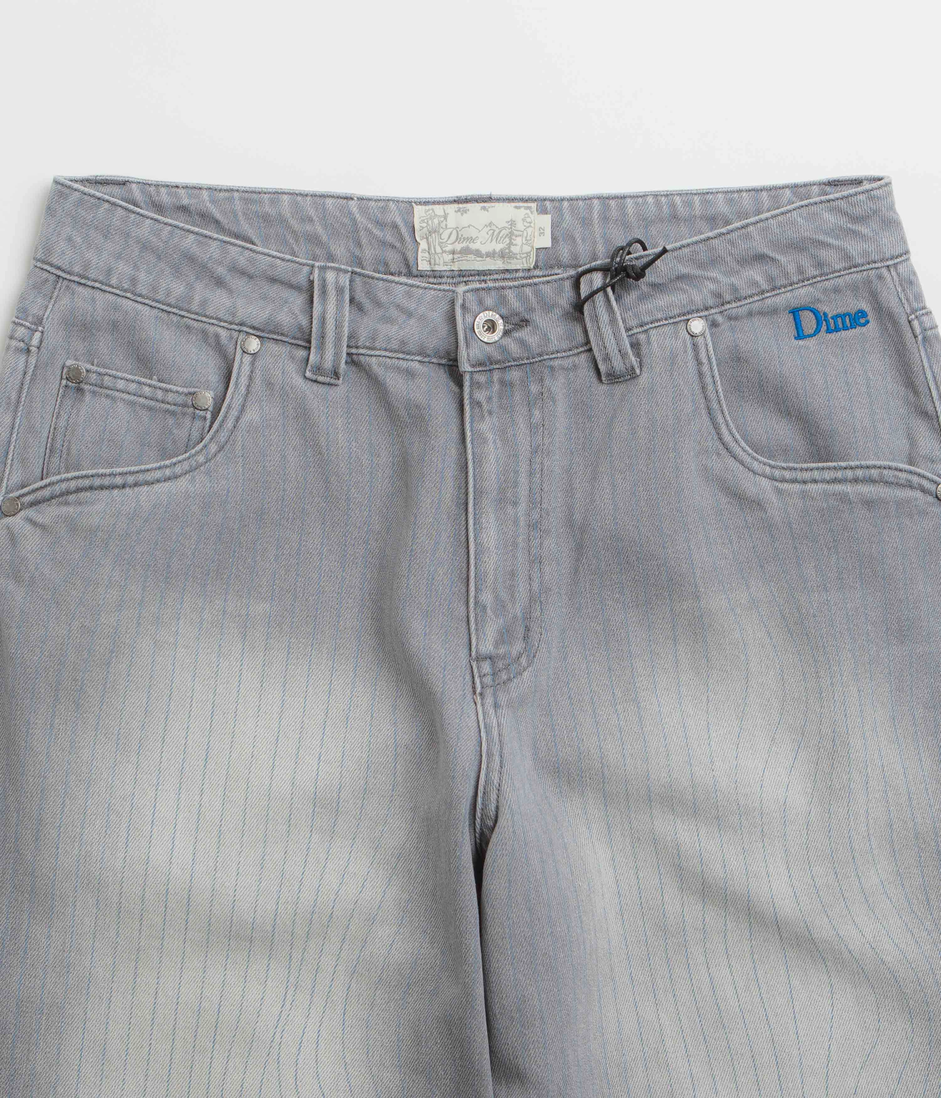 Odor Control Technology Trendy Style Dime Striped Classic Baggy Denim Pants - Sandblasted Grey