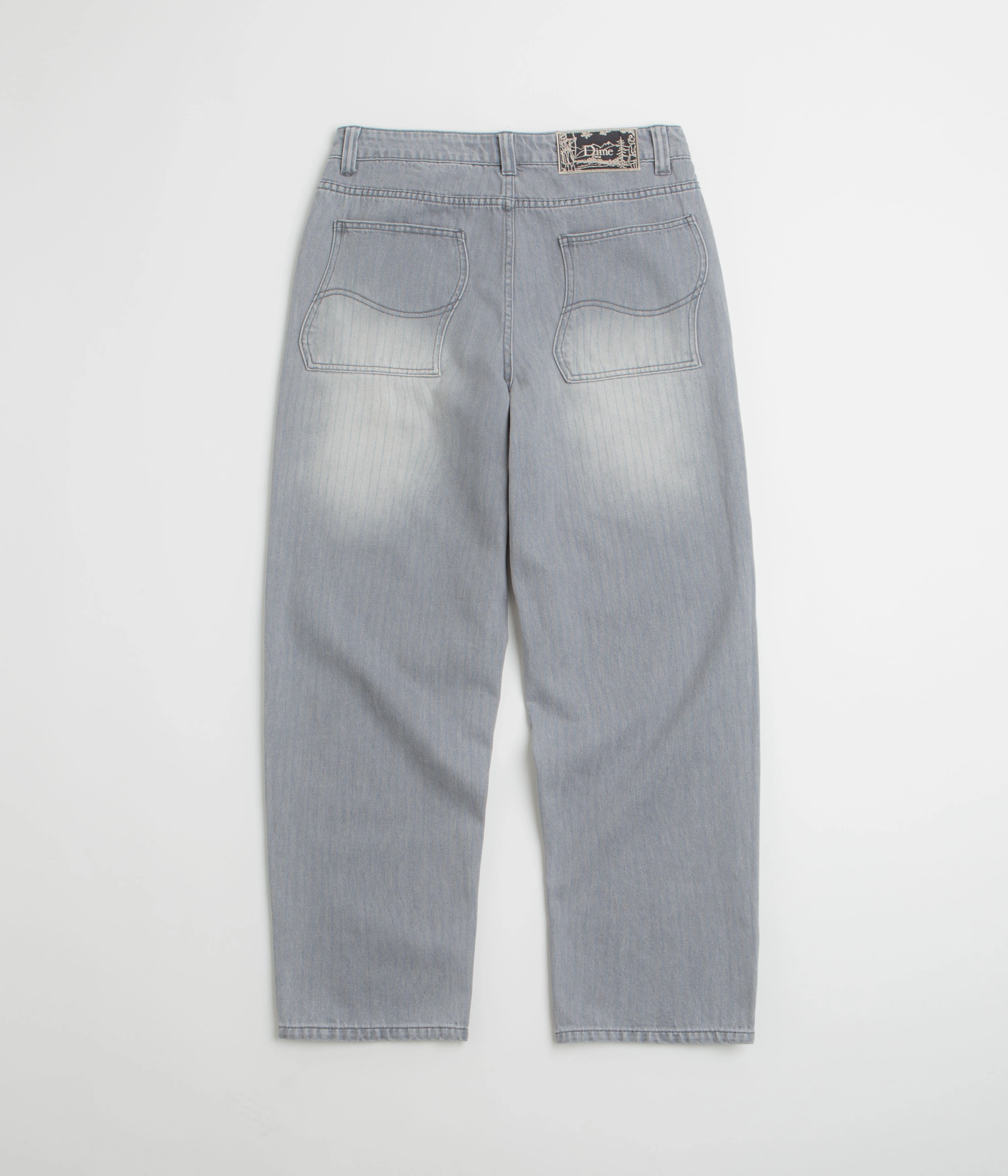 Dime Striped Classic Baggy Denim Pants - Sandblasted Grey Quick Move Snug Waist