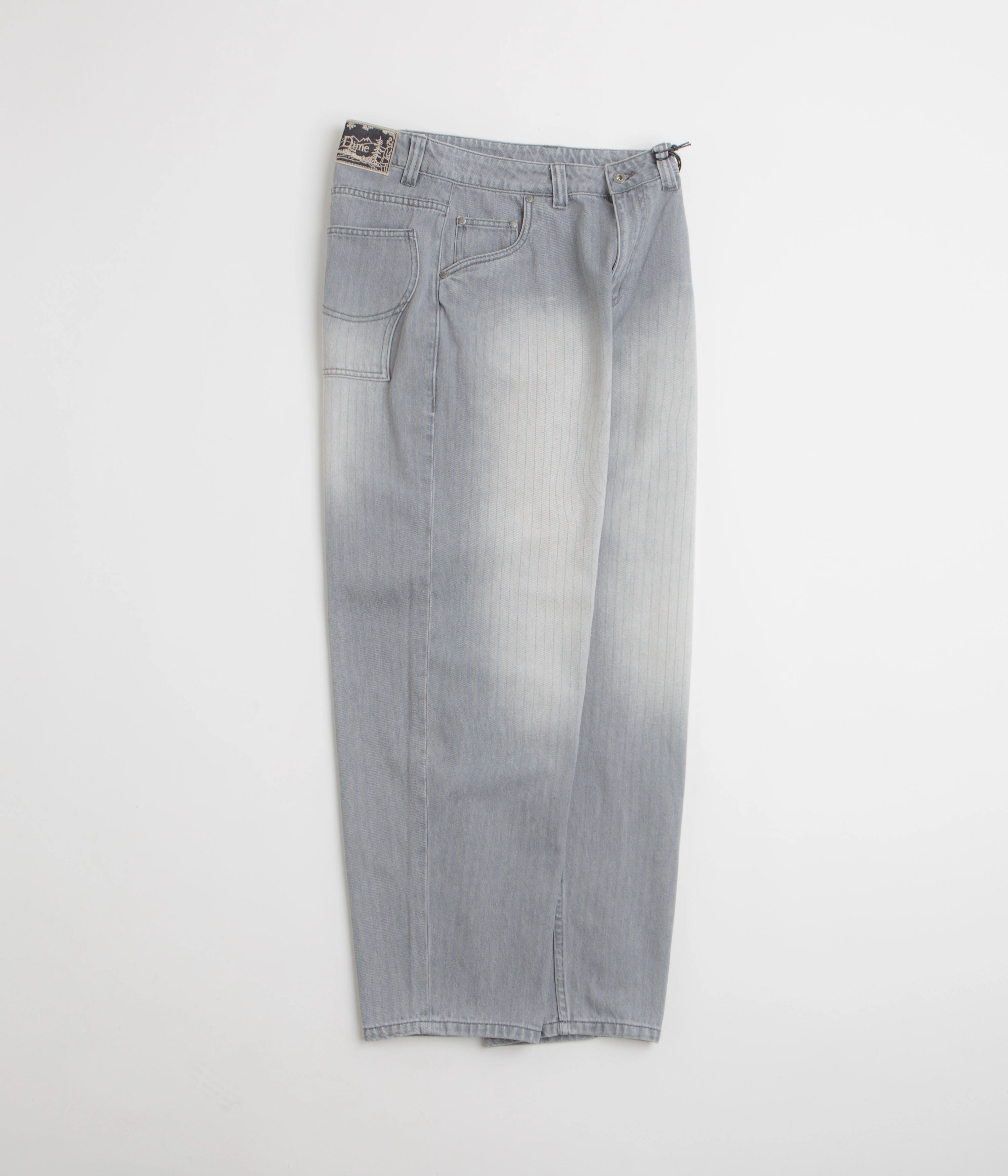 Dime Striped Classic Baggy Denim Pants - Sandblasted Grey Non Restrictive