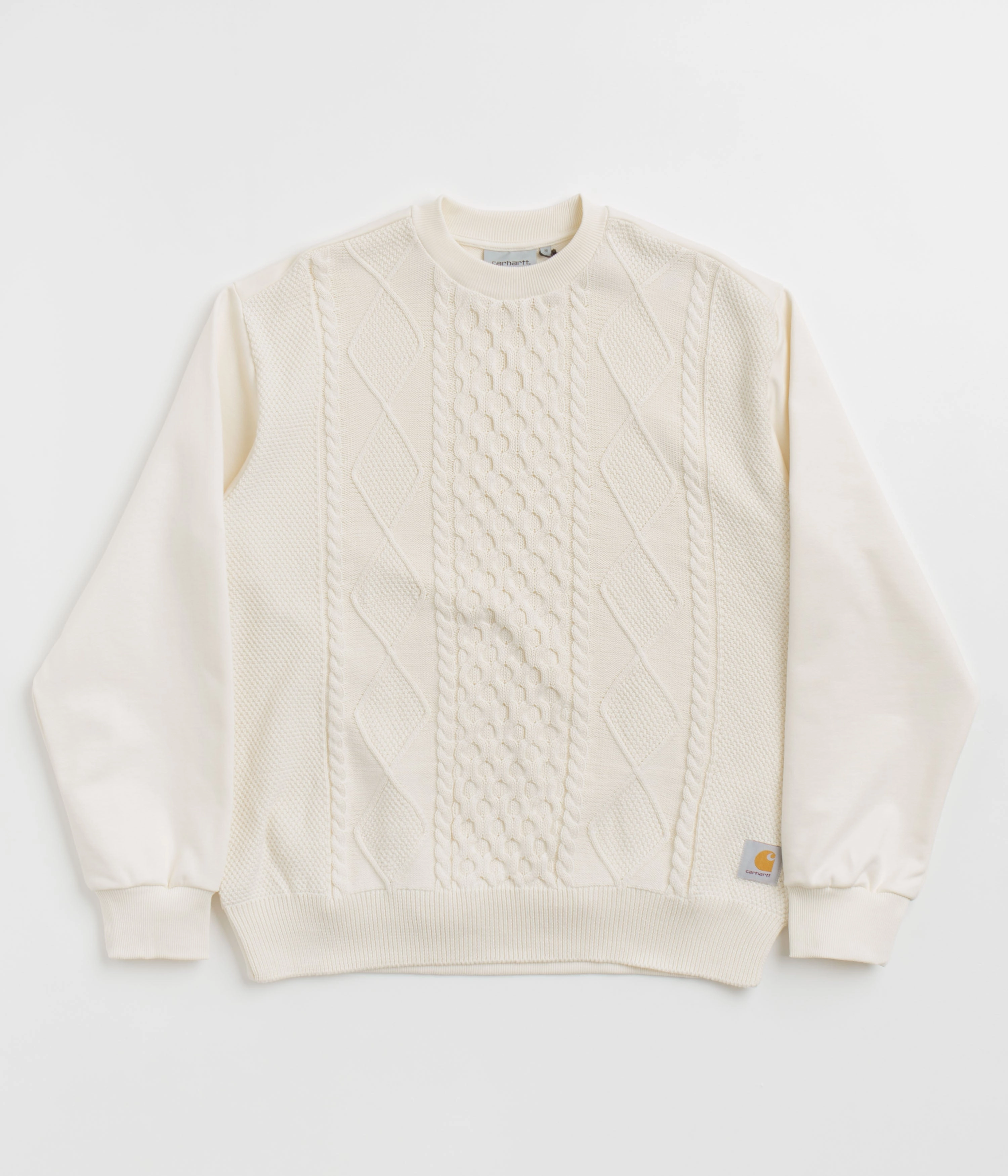 Layering Knit Casual Layer Carhartt Tridon Crewneck Sweatshirt - Natural