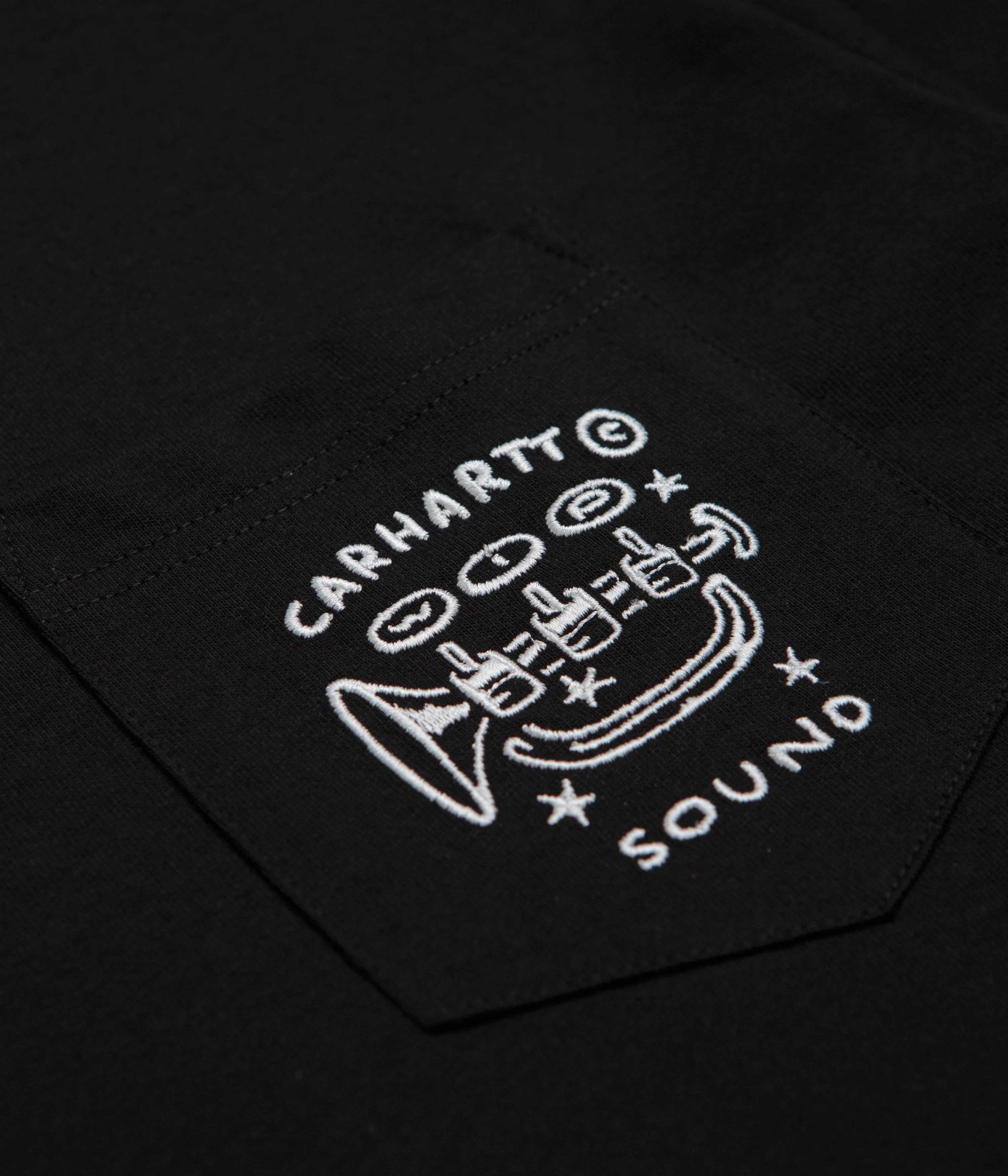 Cool and Relaxed Carhartt Fragments Pocket T-Shirt - Black / White