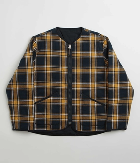 Travel Commuter Layer Universal Works Reversible Military Liner Jacket - Yellow / Navy